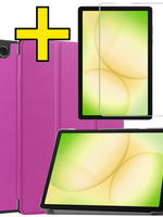 LUQ LUQ Samsung Galaxy Tab A11 Plus Hoes Met Screenprotector - Paars