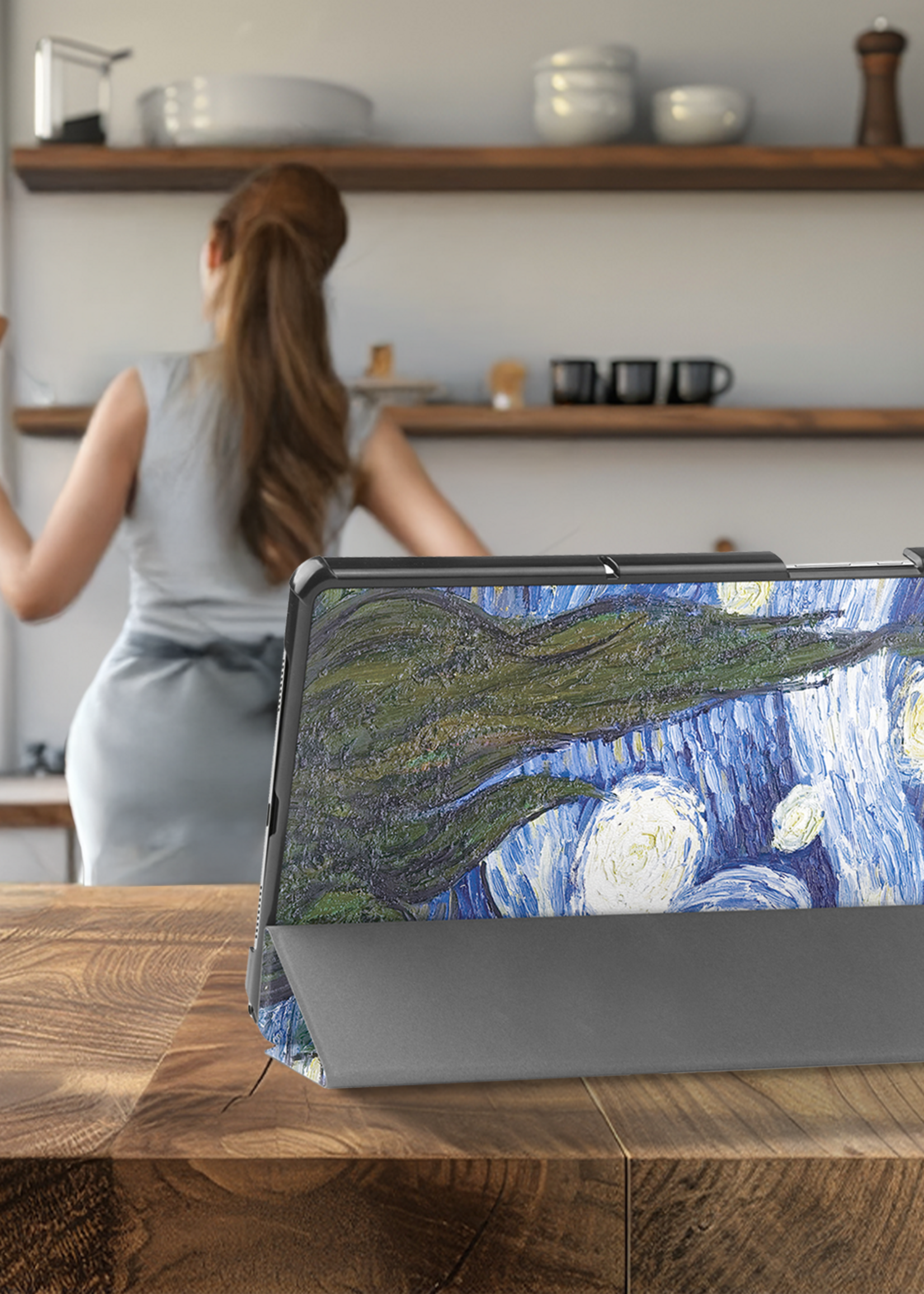 LUQ LUQ Samsung Galaxy Tab A11 Plus Hoes Met Screenprotector - Sterrenhemel