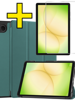 LUQ LUQ Samsung Galaxy Tab A11 Plus Hoes Met Screenprotector - Donkergroen