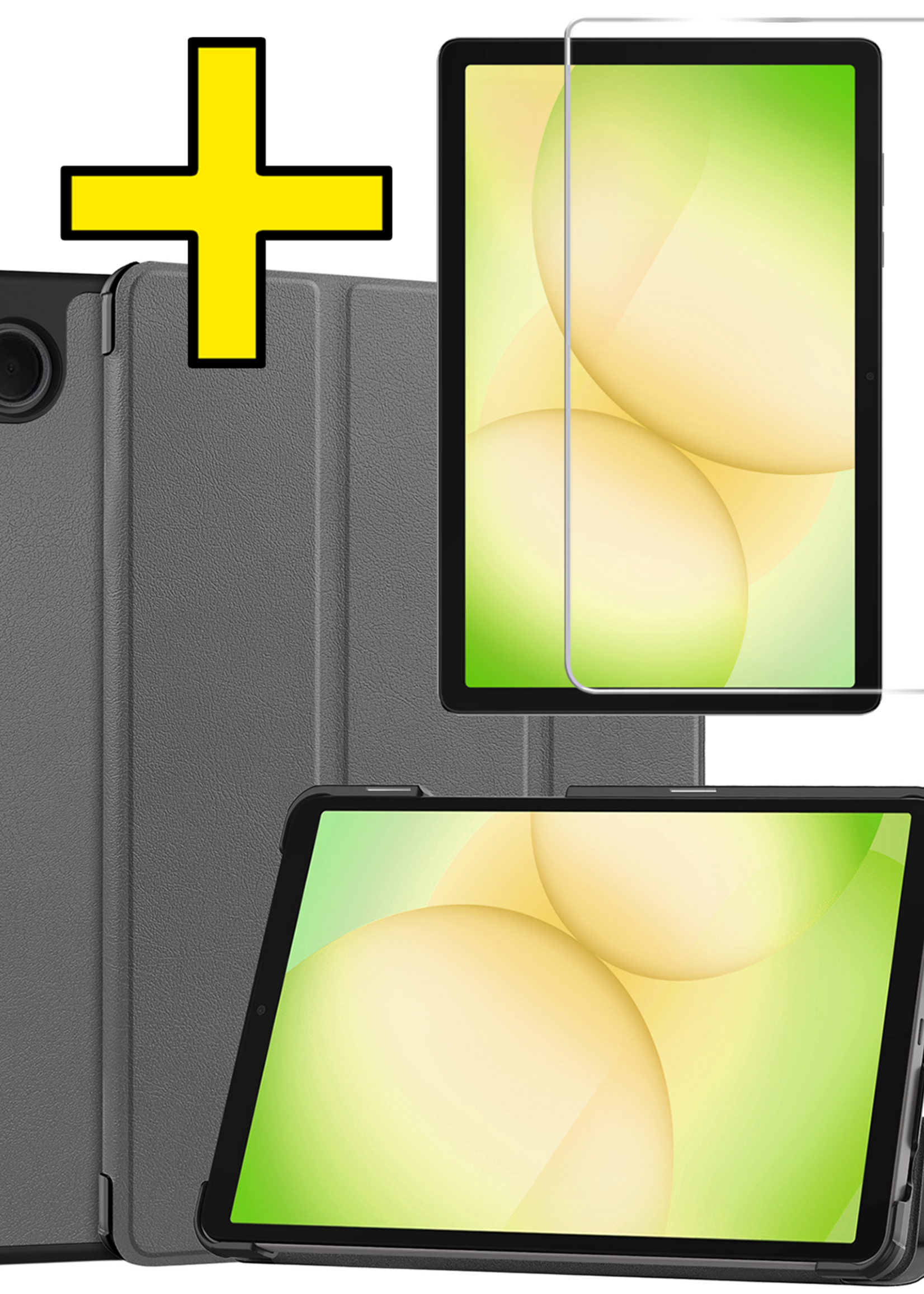 LUQ LUQ Samsung Galaxy Tab A11 Plus Hoes Met Screenprotector - Grijs