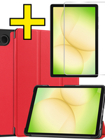 LUQ LUQ Samsung Galaxy Tab A11 Plus Hoes Met Screenprotector - Rood