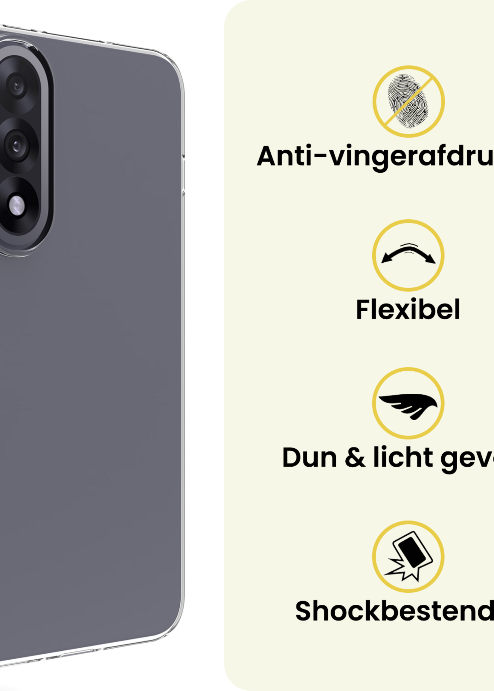 LUQ LUQ OnePlus Nord 5 Hoesje Siliconen Met Screenprotector - Transparant