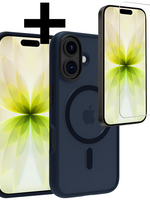 LUQ LUQ iPhone 17 Magsafe Hoesje Donkerblauw Met Screenprotector