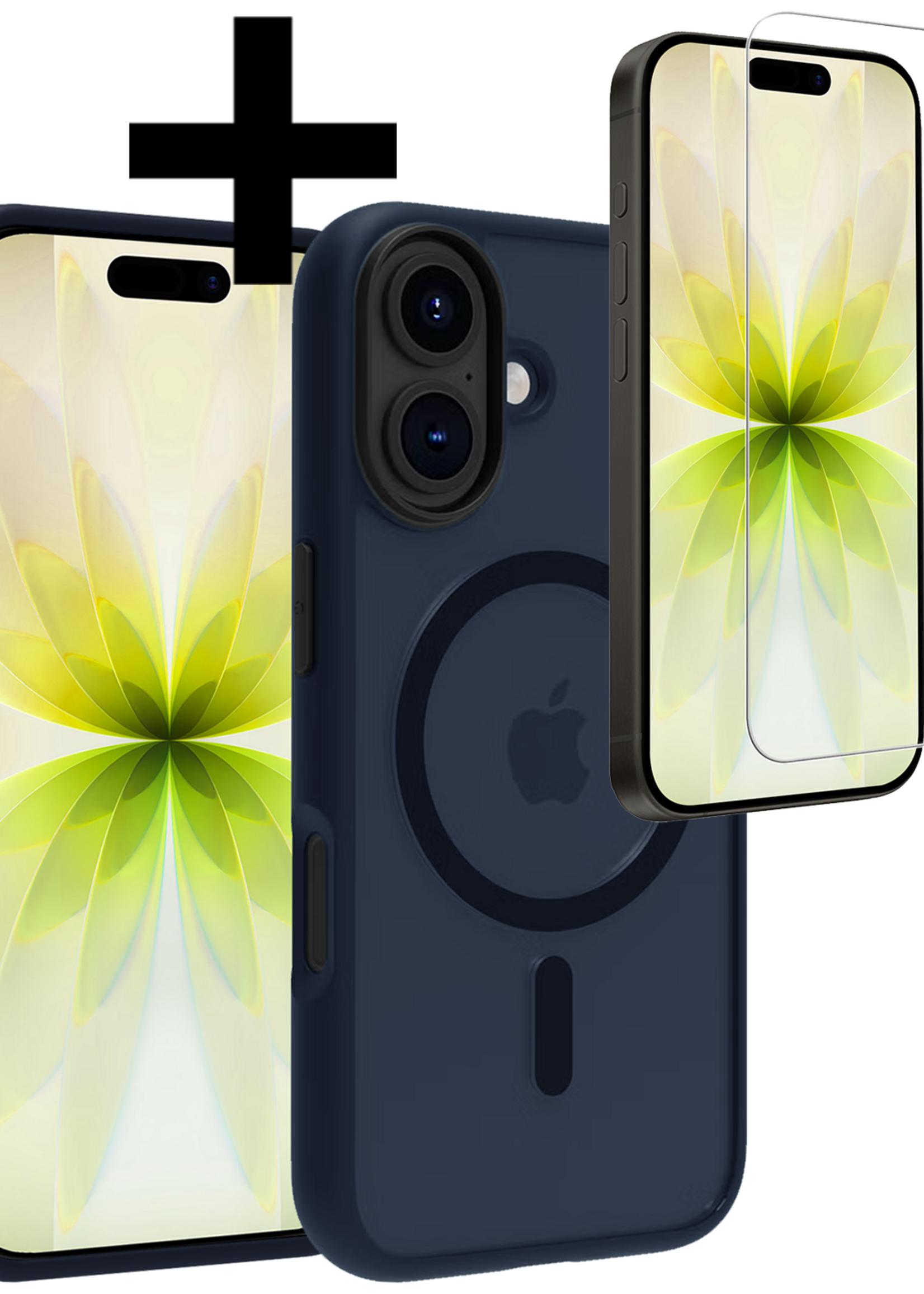 LUQ LUQ iPhone 17 Magsafe Hoesje Donkerblauw Met Screenprotector