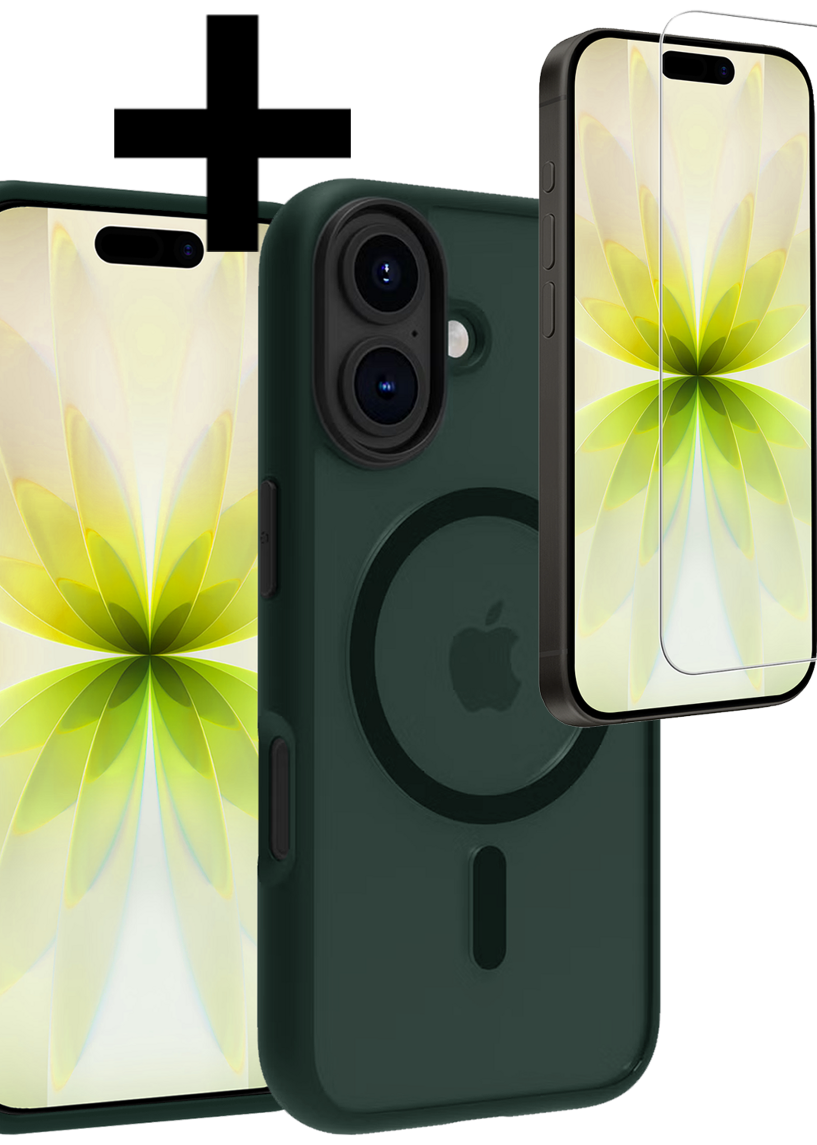 LUQ LUQ iPhone 17 Magsafe Hoesje Donkergroen Met Screenprotector