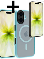 LUQ LUQ iPhone 17 Magsafe Hoesje Lichtblauw Met Screenprotector