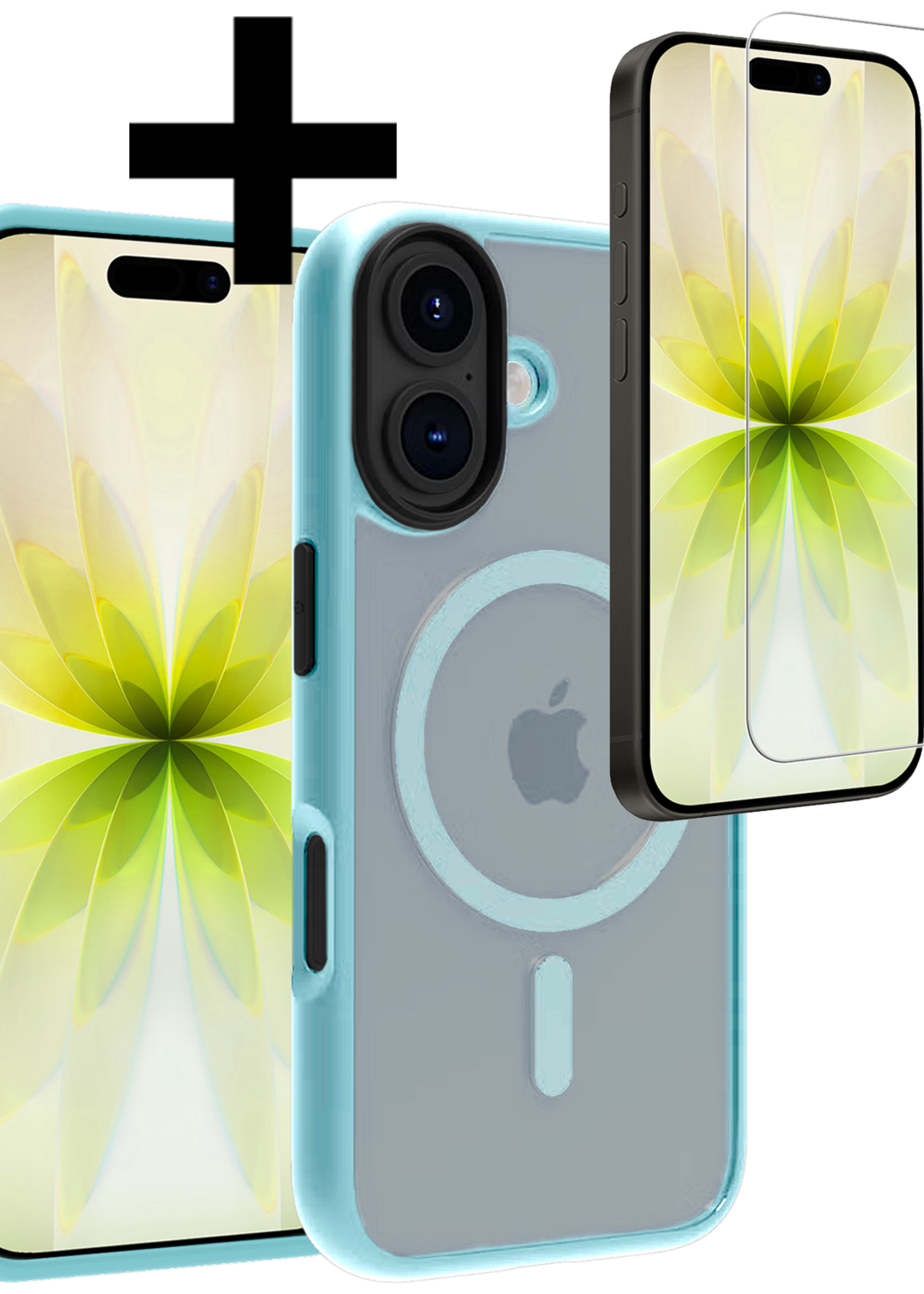 LUQ LUQ iPhone 17 Magsafe Hoesje Lichtblauw Met Screenprotector