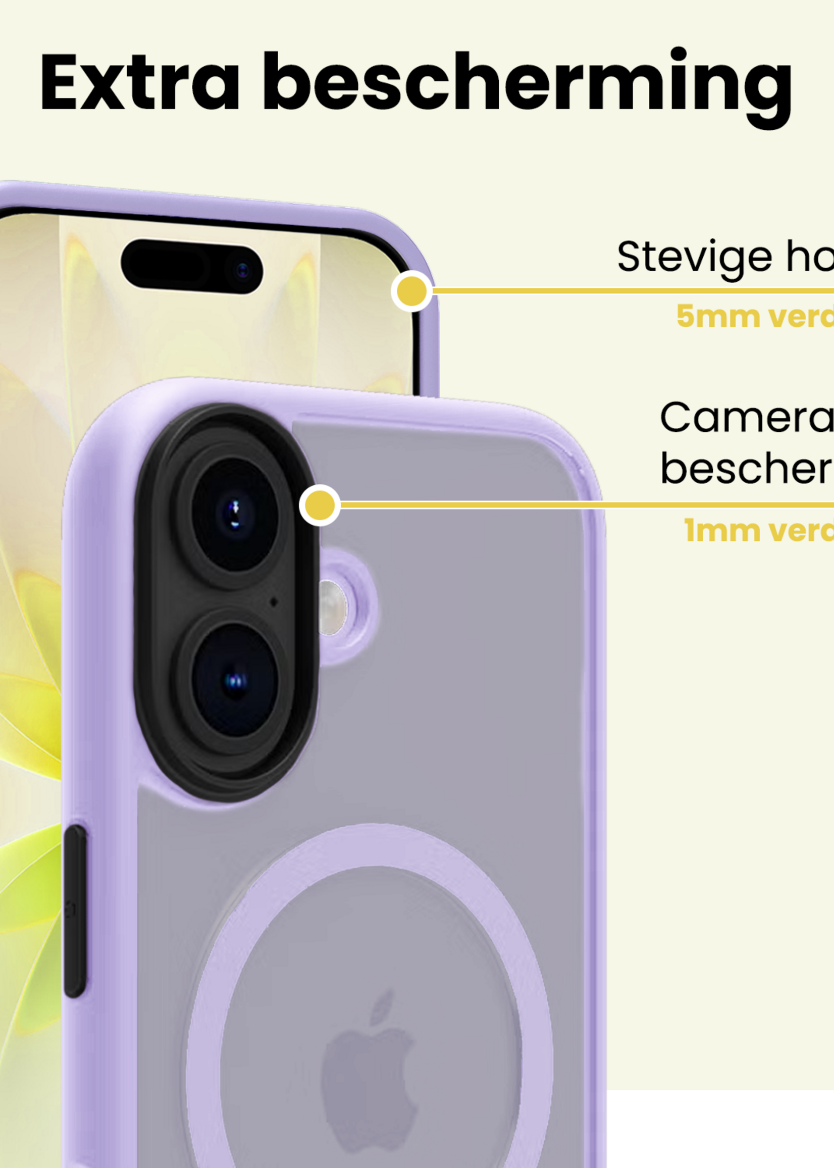 LUQ LUQ iPhone 17 Magsafe Hoesje Lila Met Screenprotector