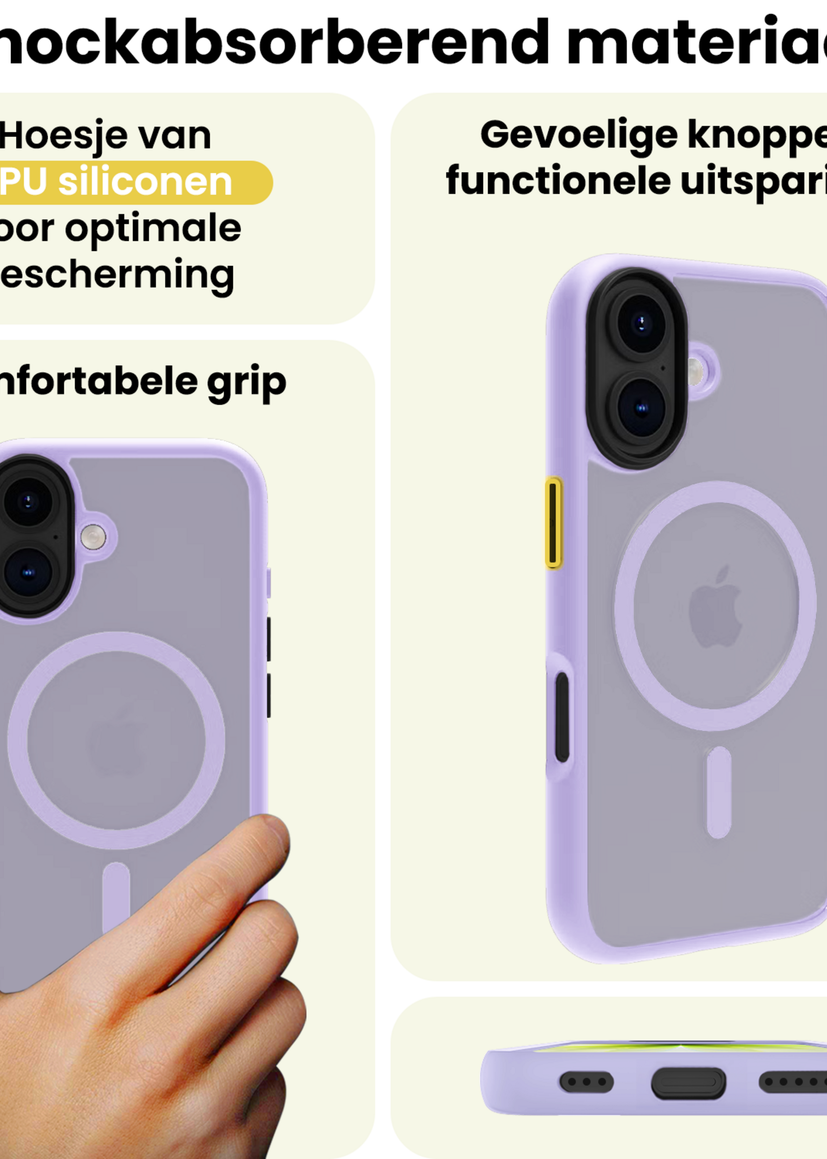 LUQ LUQ iPhone 17 Magsafe Hoesje Lila Met Screenprotector