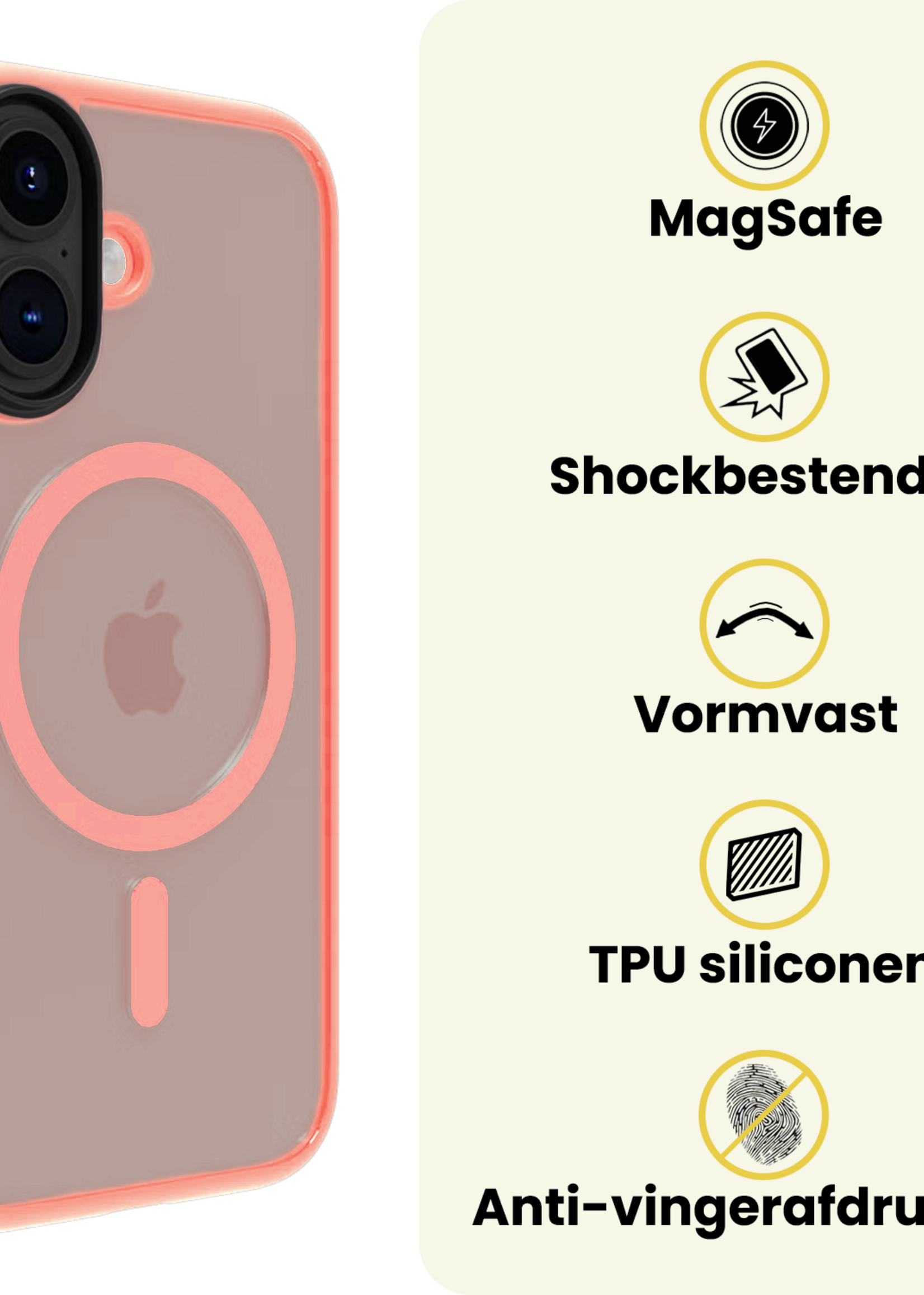LUQ LUQ iPhone 17 Magsafe Hoesje Perzik Met Screenprotector