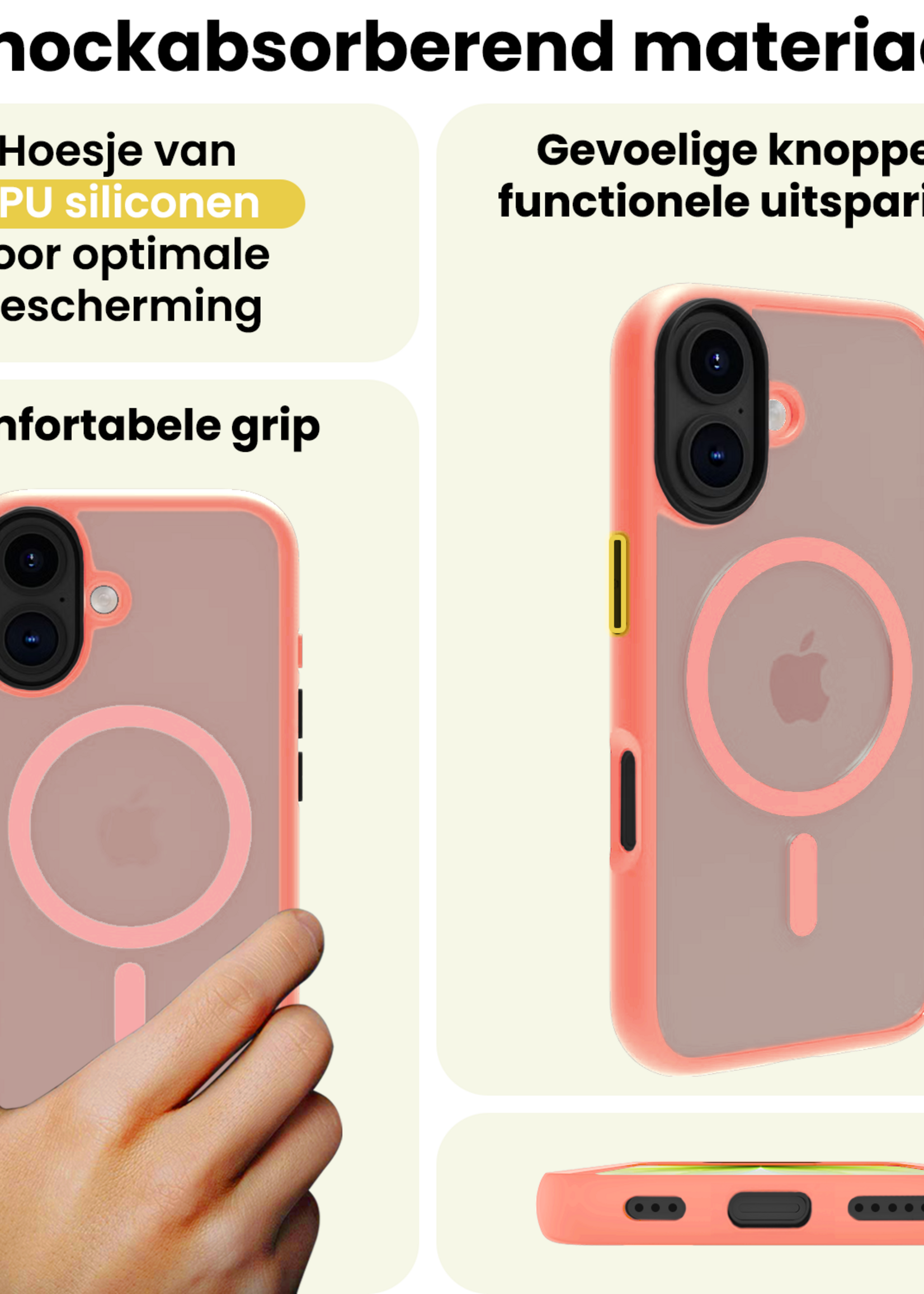 LUQ LUQ iPhone 17 Magsafe Hoesje Perzik Met Screenprotector