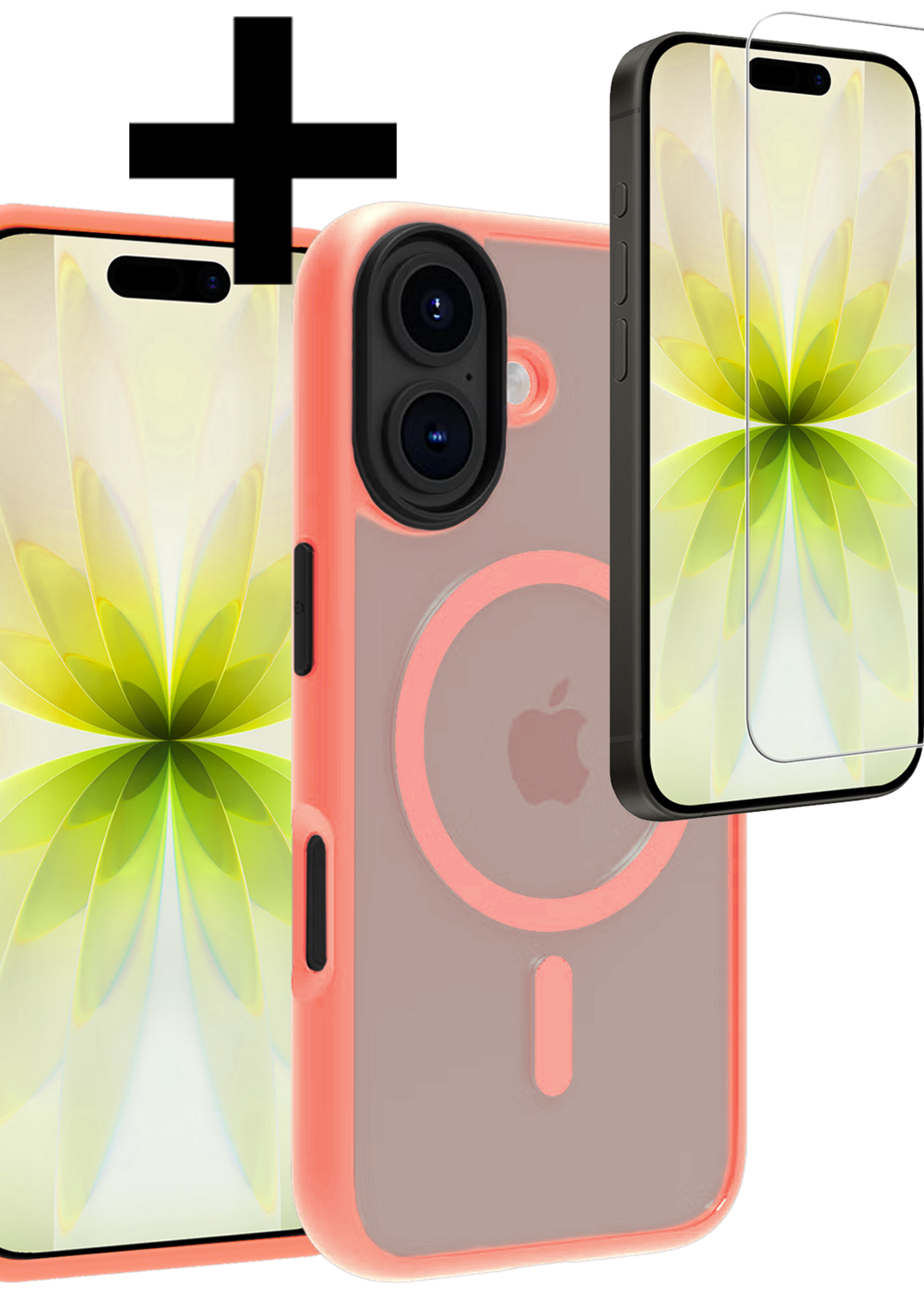 LUQ LUQ iPhone 17 Magsafe Hoesje Perzik Met Screenprotector