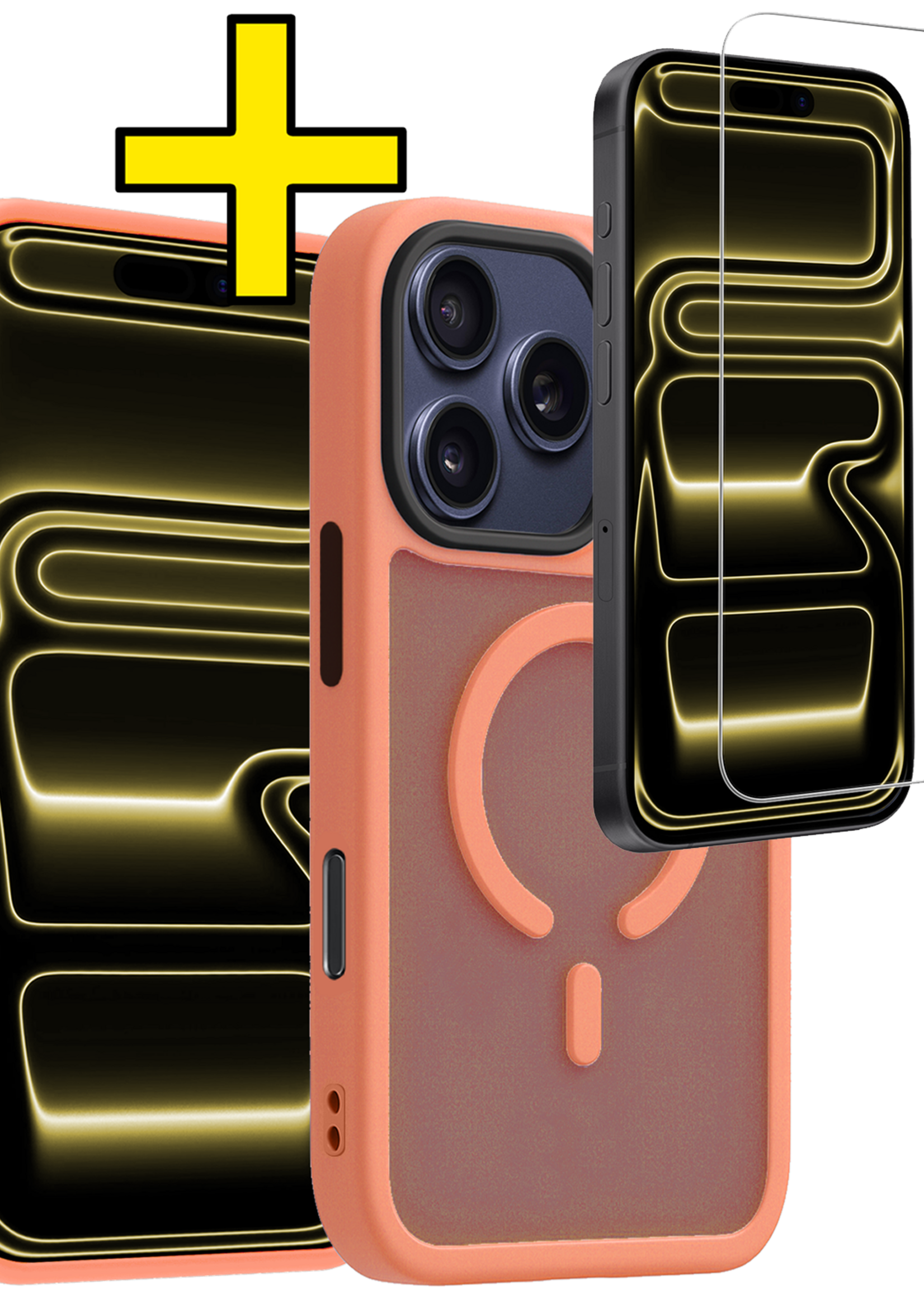 LUQ LUQ iPhone 17 Pro Magsafe Hoesje Perzik Met Screenprotector