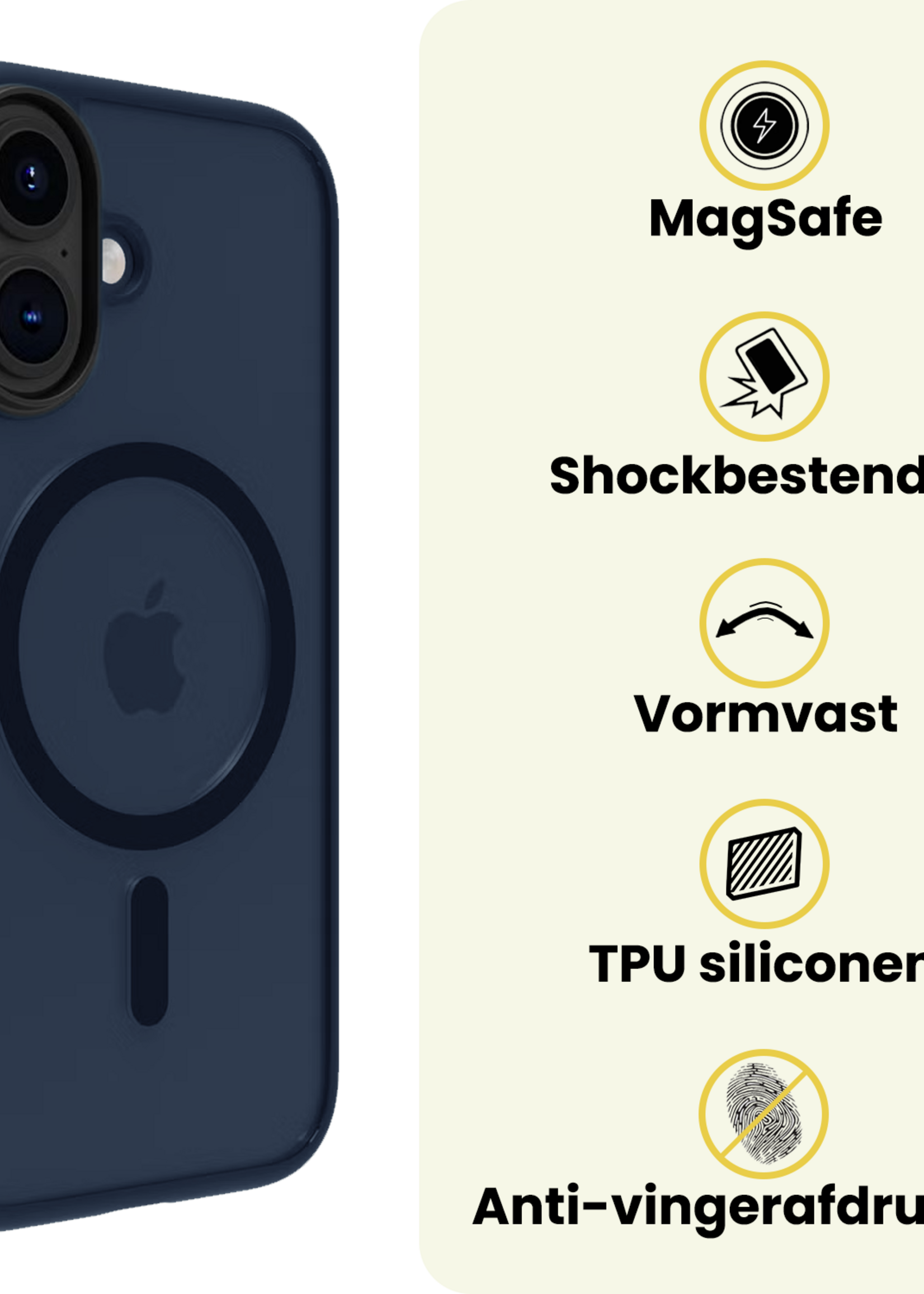 LUQ LUQ iPhone 17 Magsafe Hoesje - Donkerblauw - 2 PACK