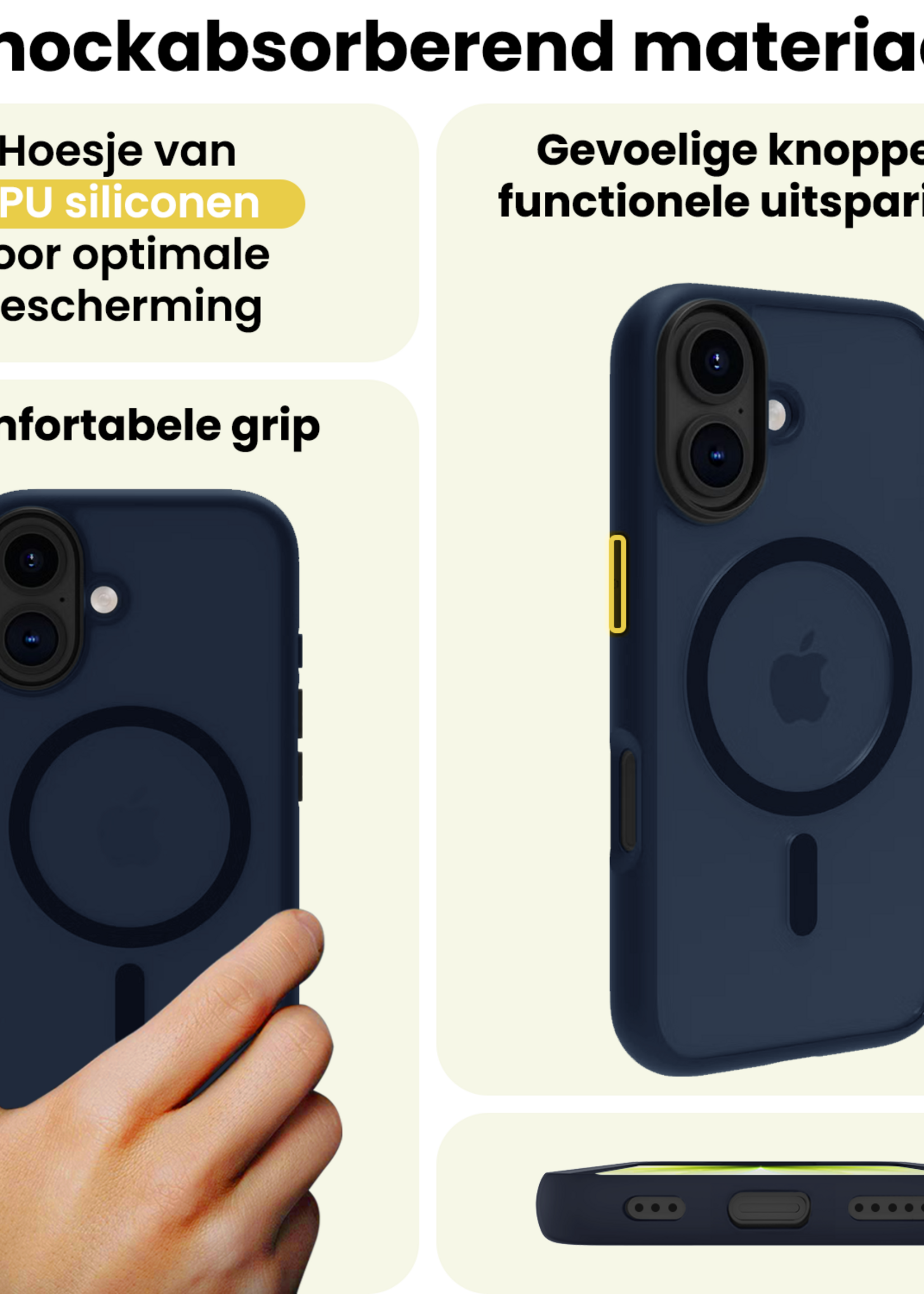 LUQ LUQ iPhone 17 Magsafe Hoesje - Donkerblauw - 2 PACK