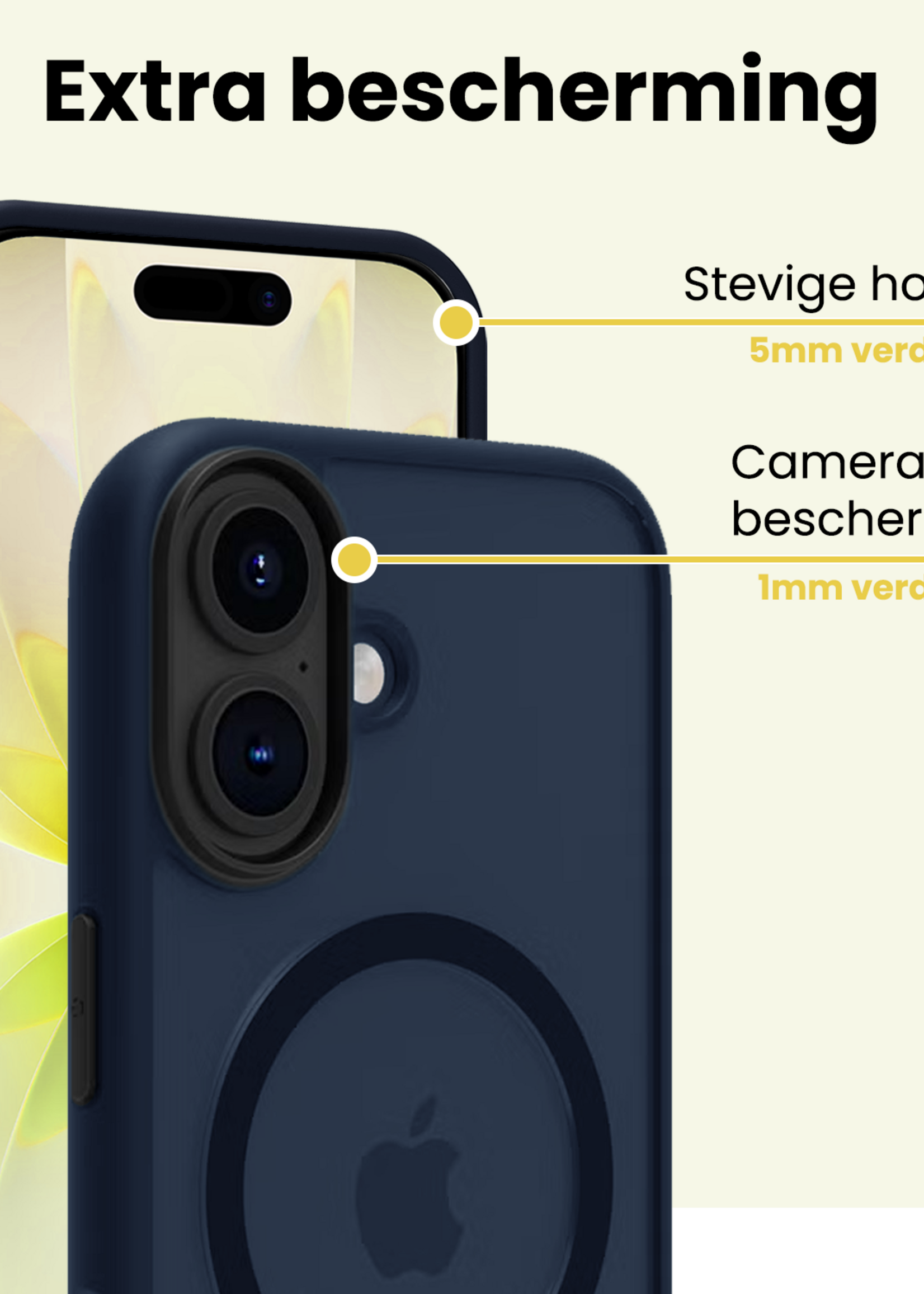 LUQ LUQ iPhone 17 Magsafe Hoesje Donkerblauw Met 2x Screenprotector