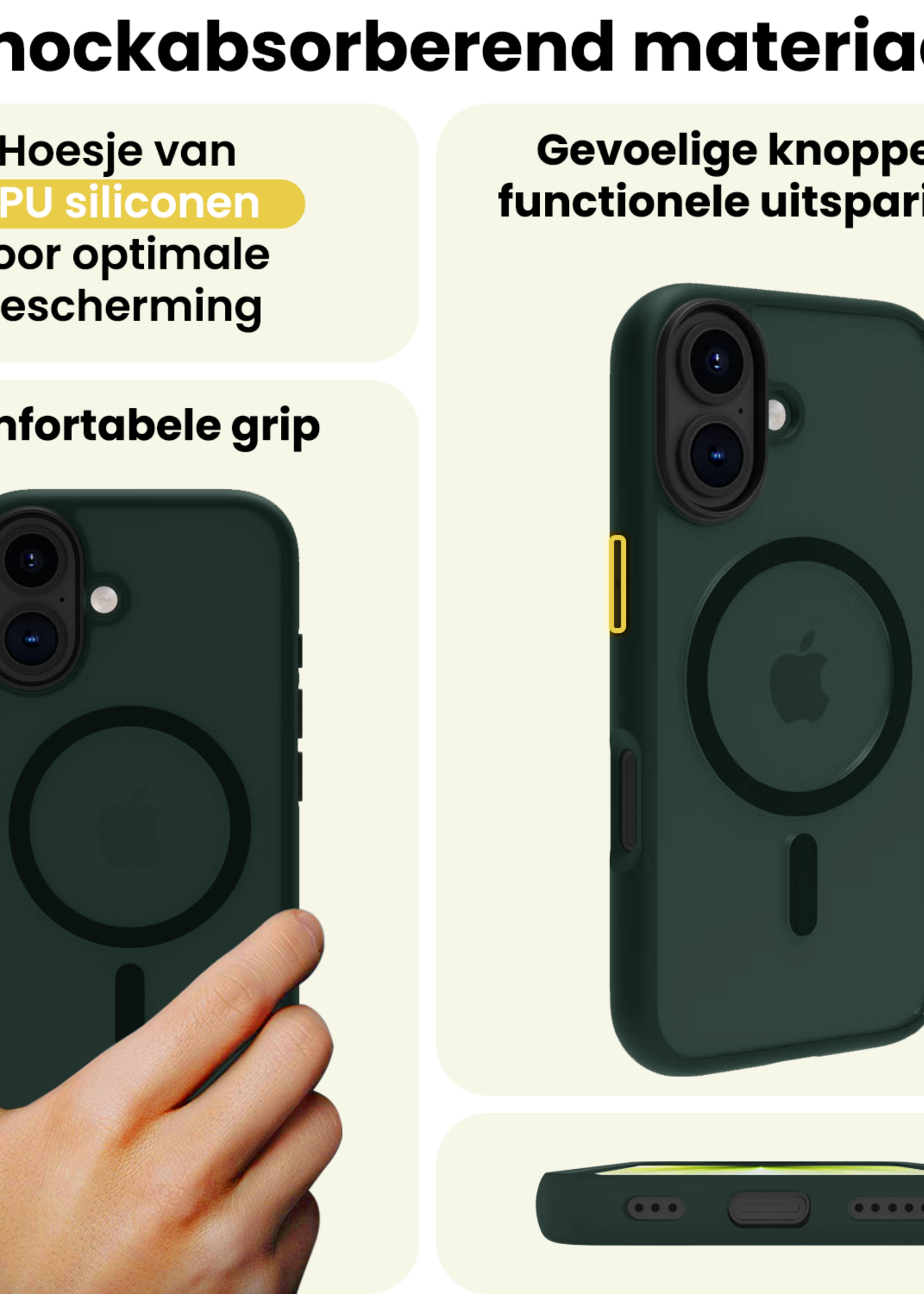 LUQ LUQ iPhone 17 Magsafe Hoesje Donkergroen Met 2x Screenprotector