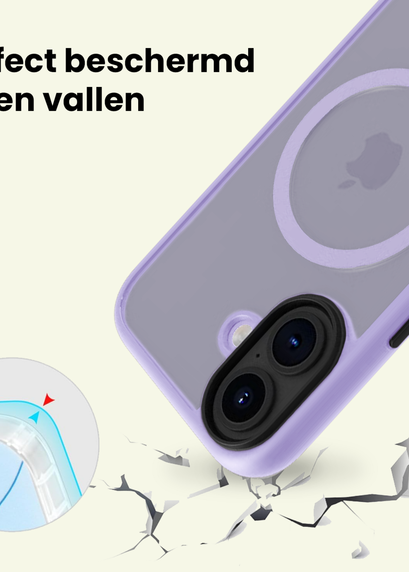 LUQ LUQ iPhone 17 Magsafe Hoesje Lila Met 2x Screenprotector