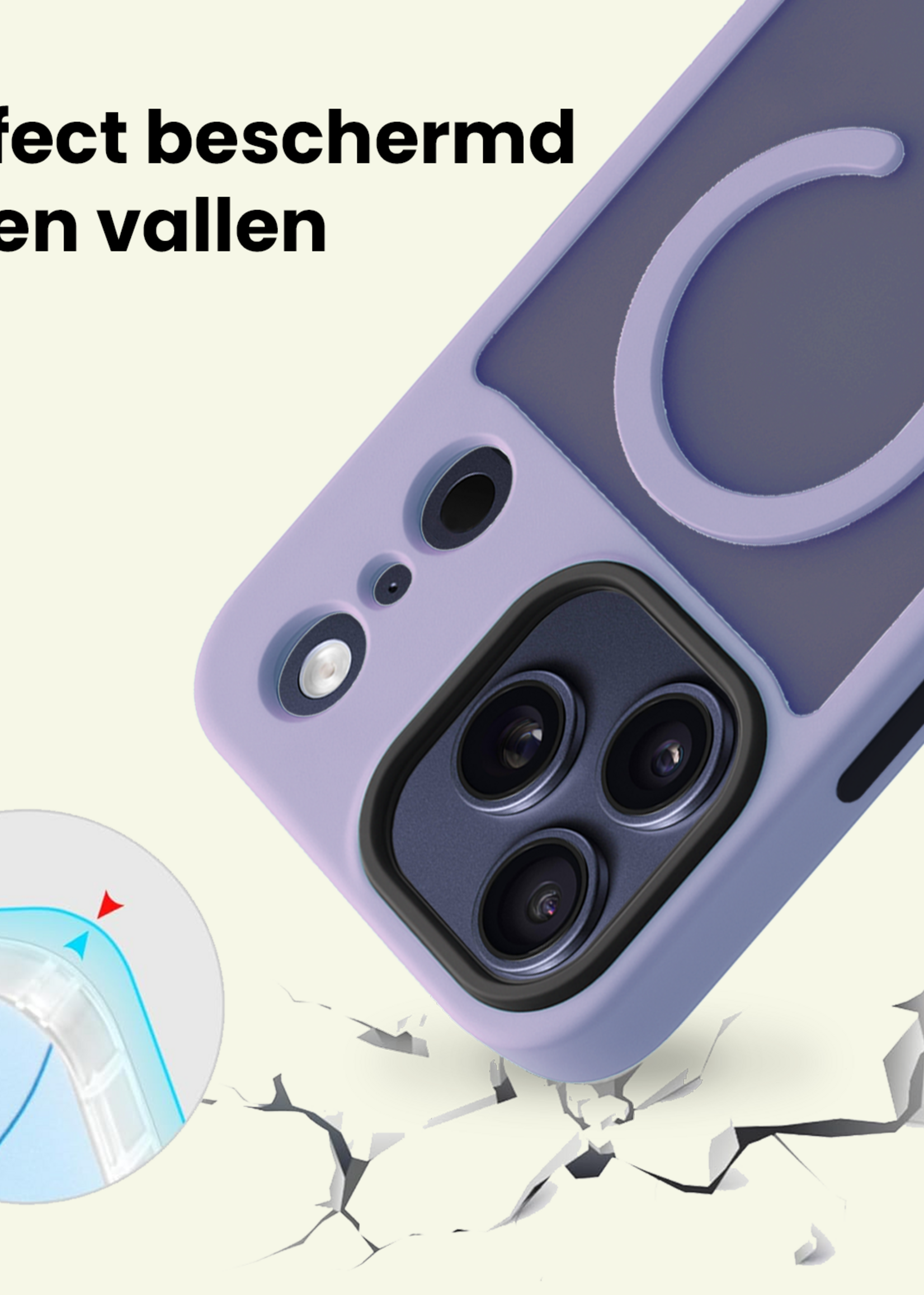 LUQ LUQ iPhone 17 Pro Magsafe Hoesje - Lila - 2 PACK