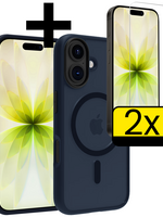 LUQ LUQ iPhone 17 Magsafe Hoesje Donkerblauw Met 2x Screenprotector