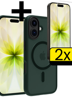 LUQ LUQ iPhone 17 Magsafe Hoesje Donkergroen Met 2x Screenprotector
