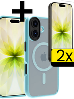 LUQ LUQ iPhone 17 Magsafe Hoesje Lichtblauw Met 2x Screenprotector