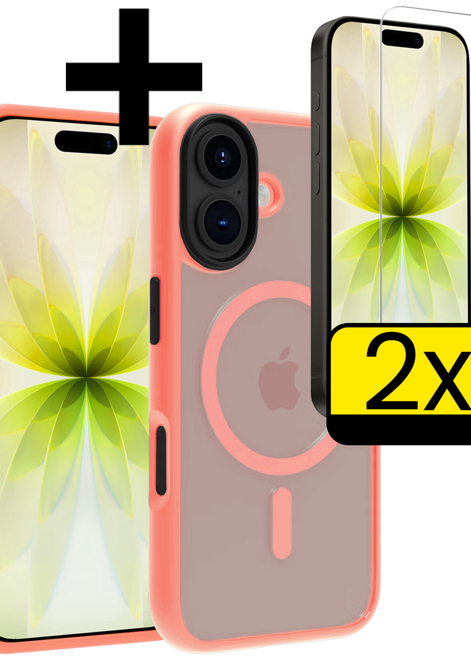 LUQ LUQ iPhone 17 Magsafe Hoesje Perzik Met 2x Screenprotector