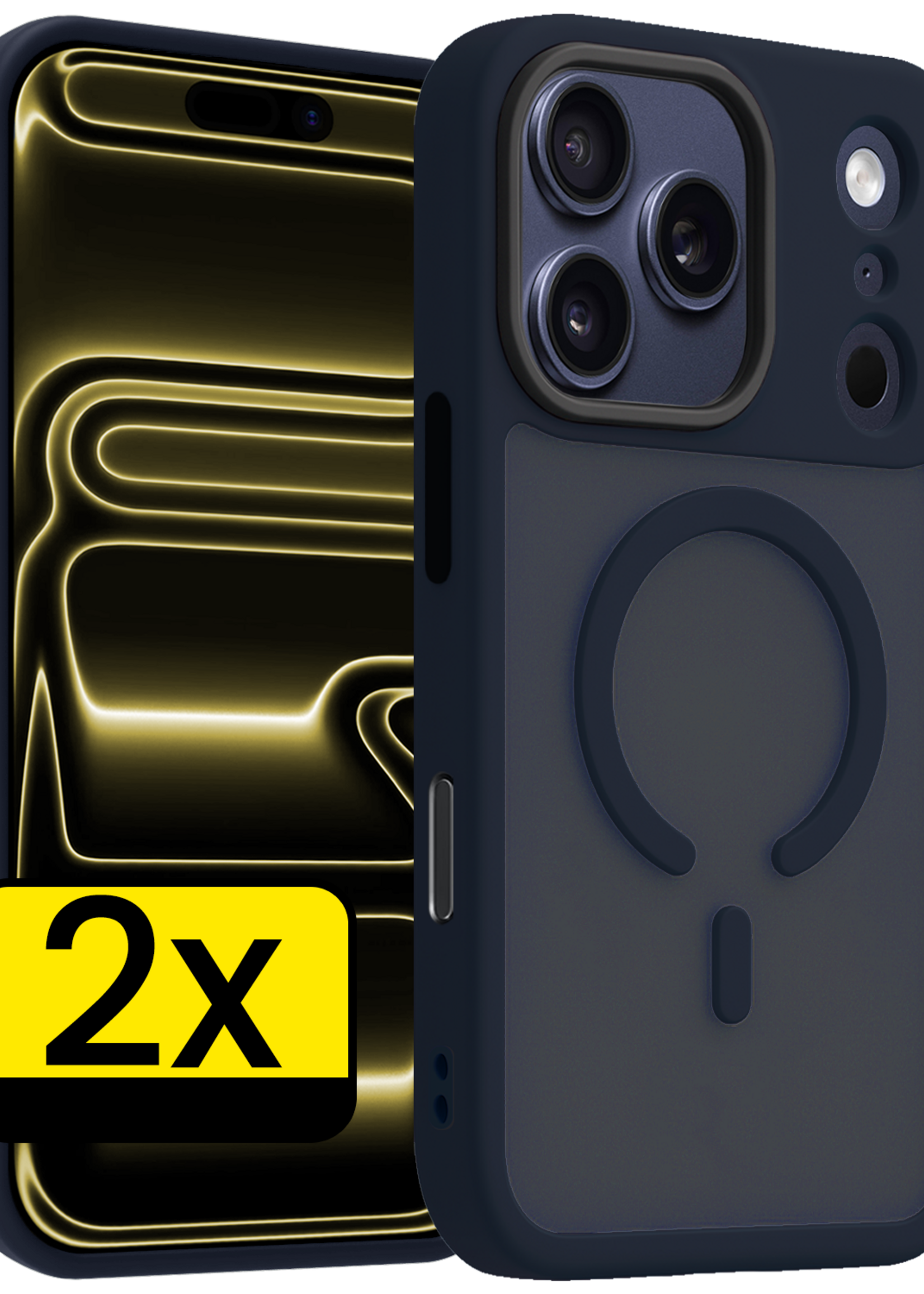 LUQ LUQ iPhone 17 Pro Magsafe Hoesje - Donkerblauw - 2 PACK