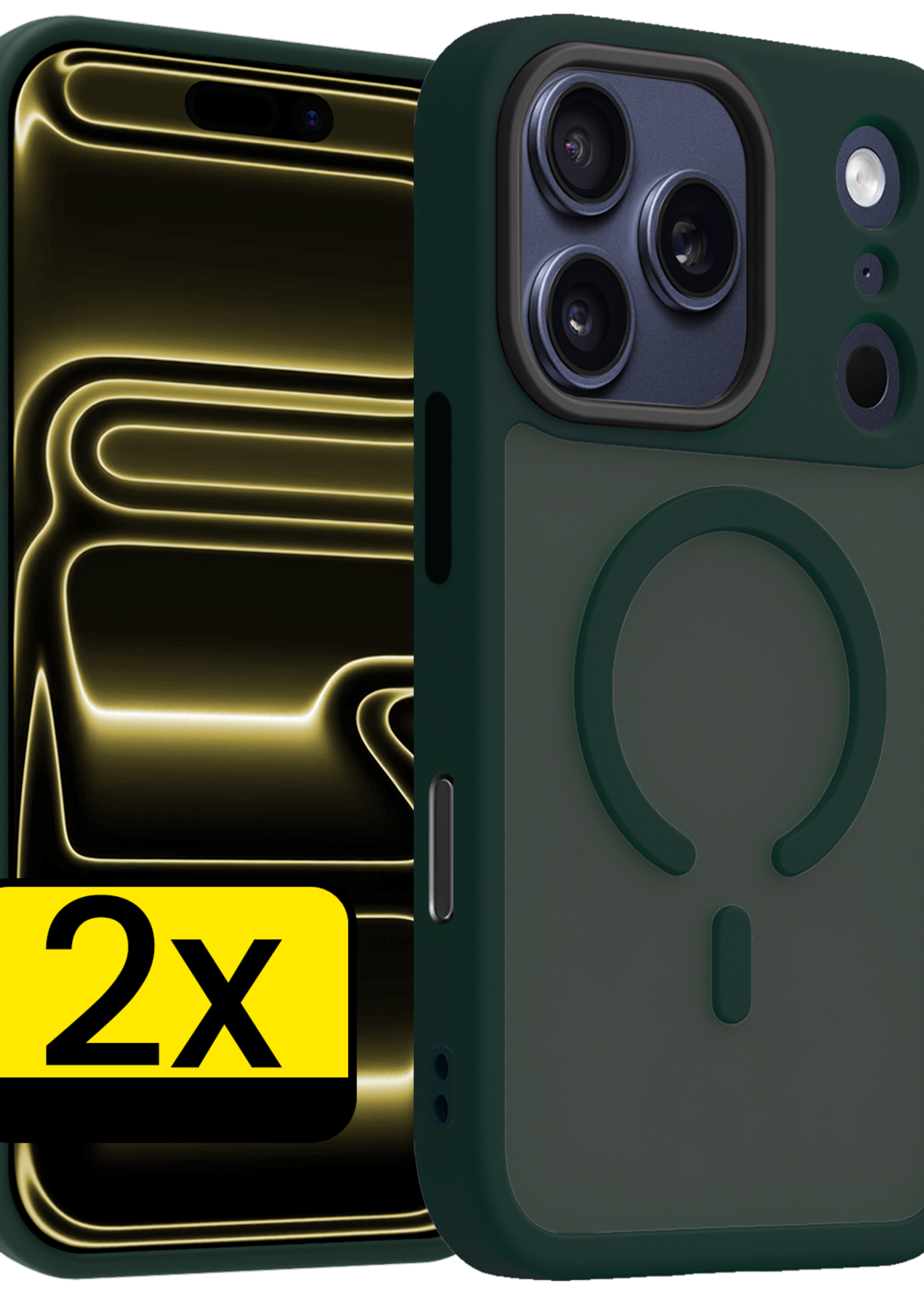 LUQ LUQ iPhone 17 Pro Magsafe Hoesje - Donkergroen - 2 PACK