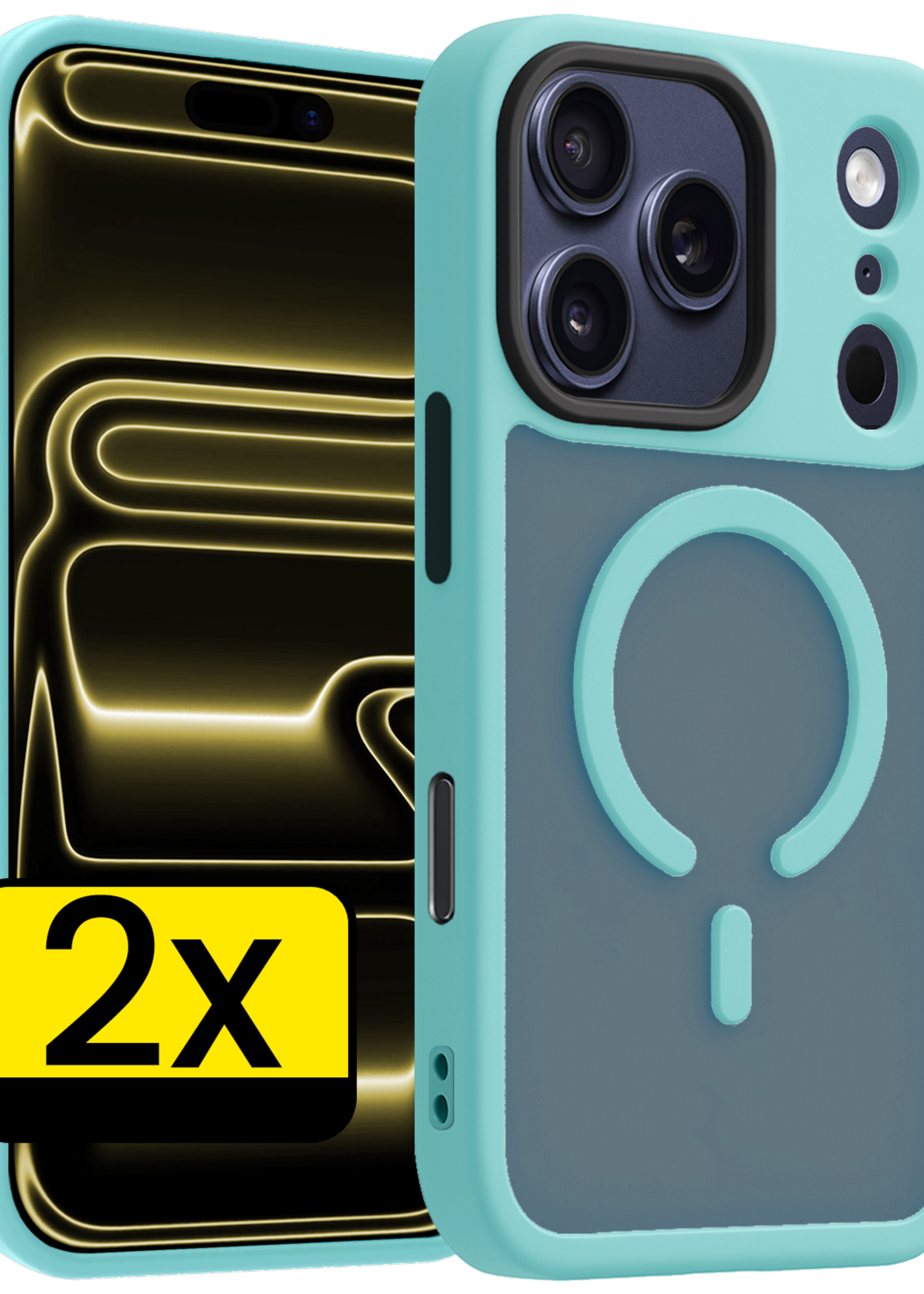 LUQ LUQ iPhone 17 Pro Magsafe Hoesje - Lichtblauw - 2 PACK