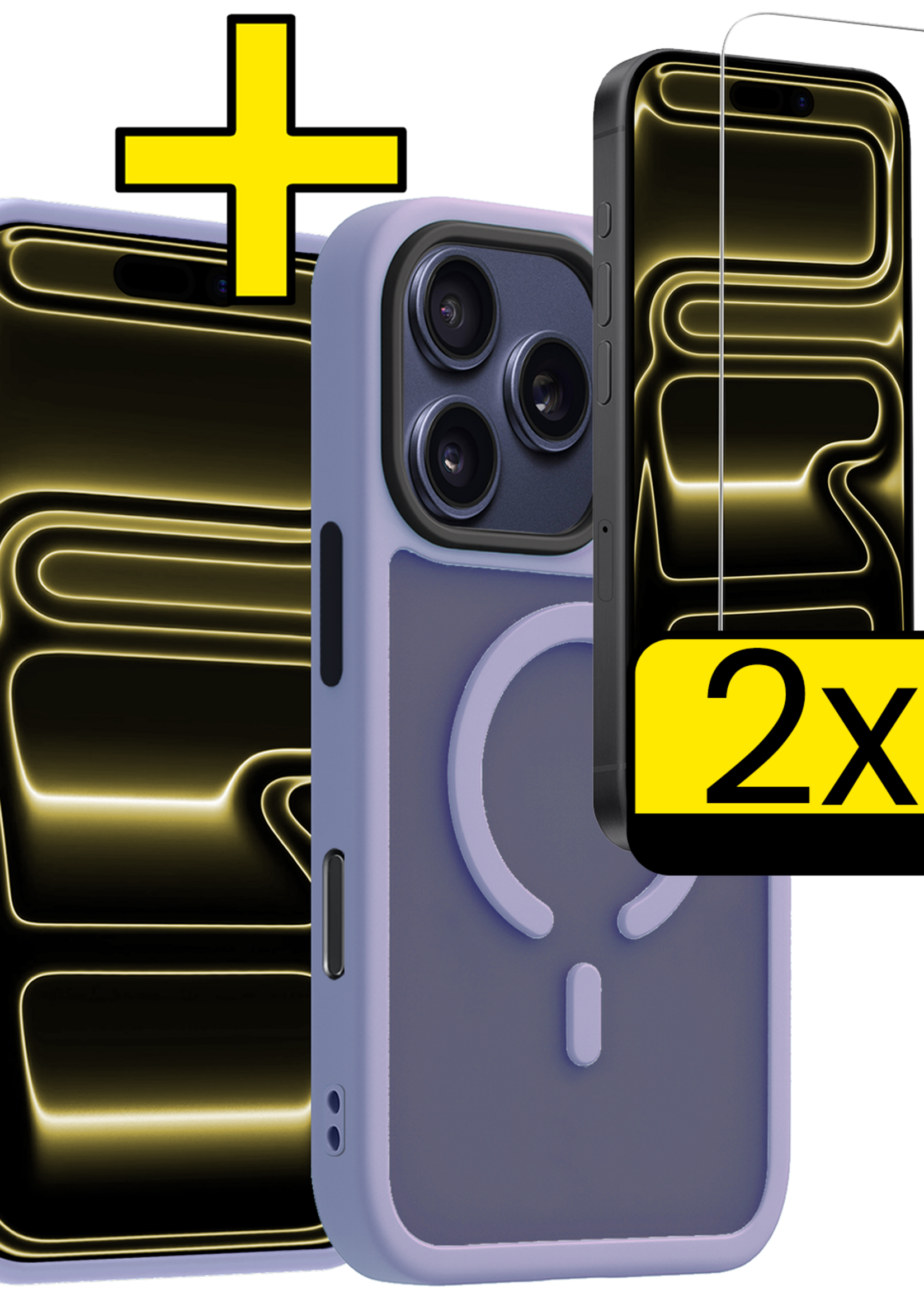 LUQ LUQ iPhone 17 Pro Magsafe Hoesje Lila Met 2x Screenprotector