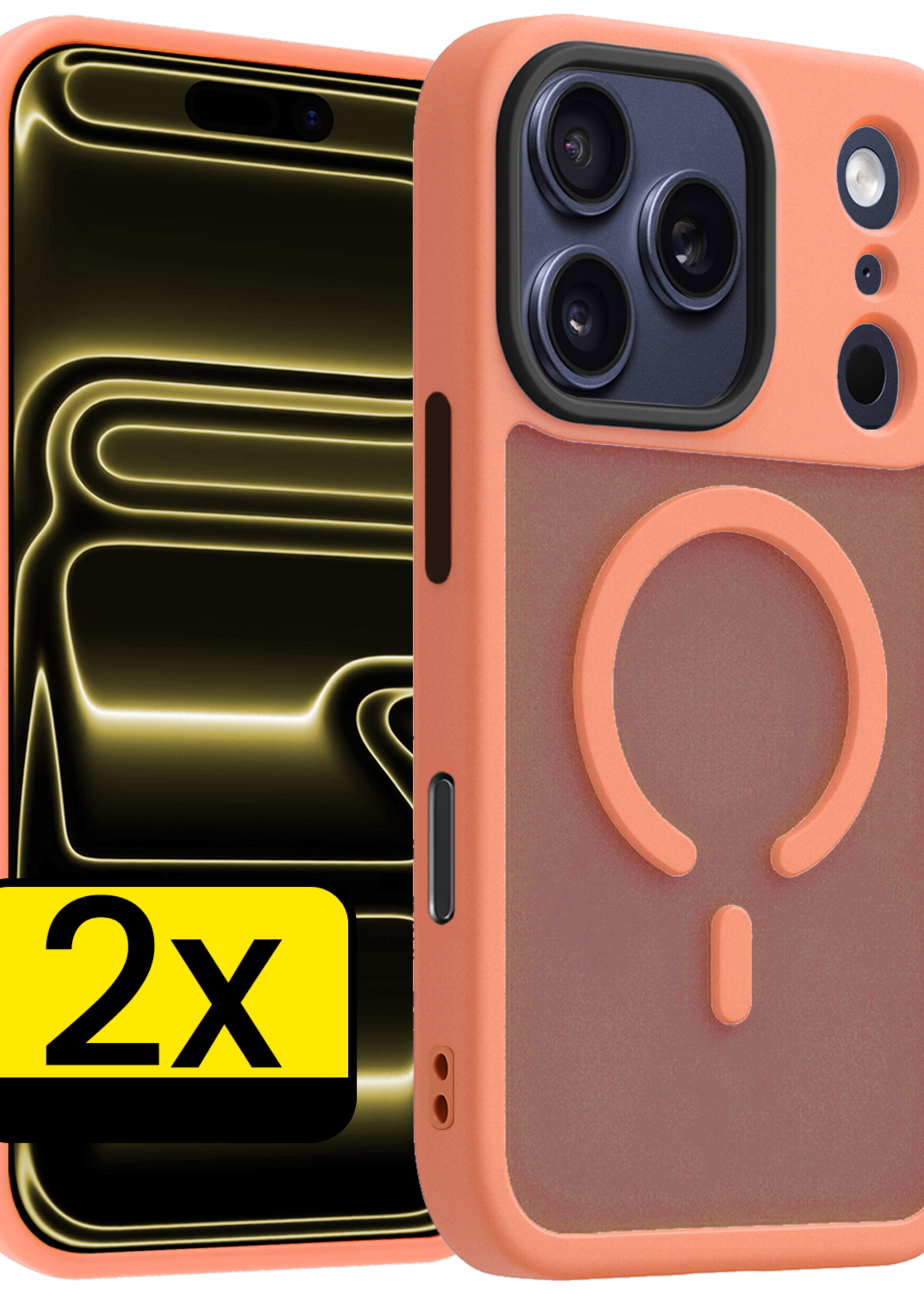 LUQ LUQ iPhone 17 Pro Max Magsafe Hoesje - Perzik - 2 PACK