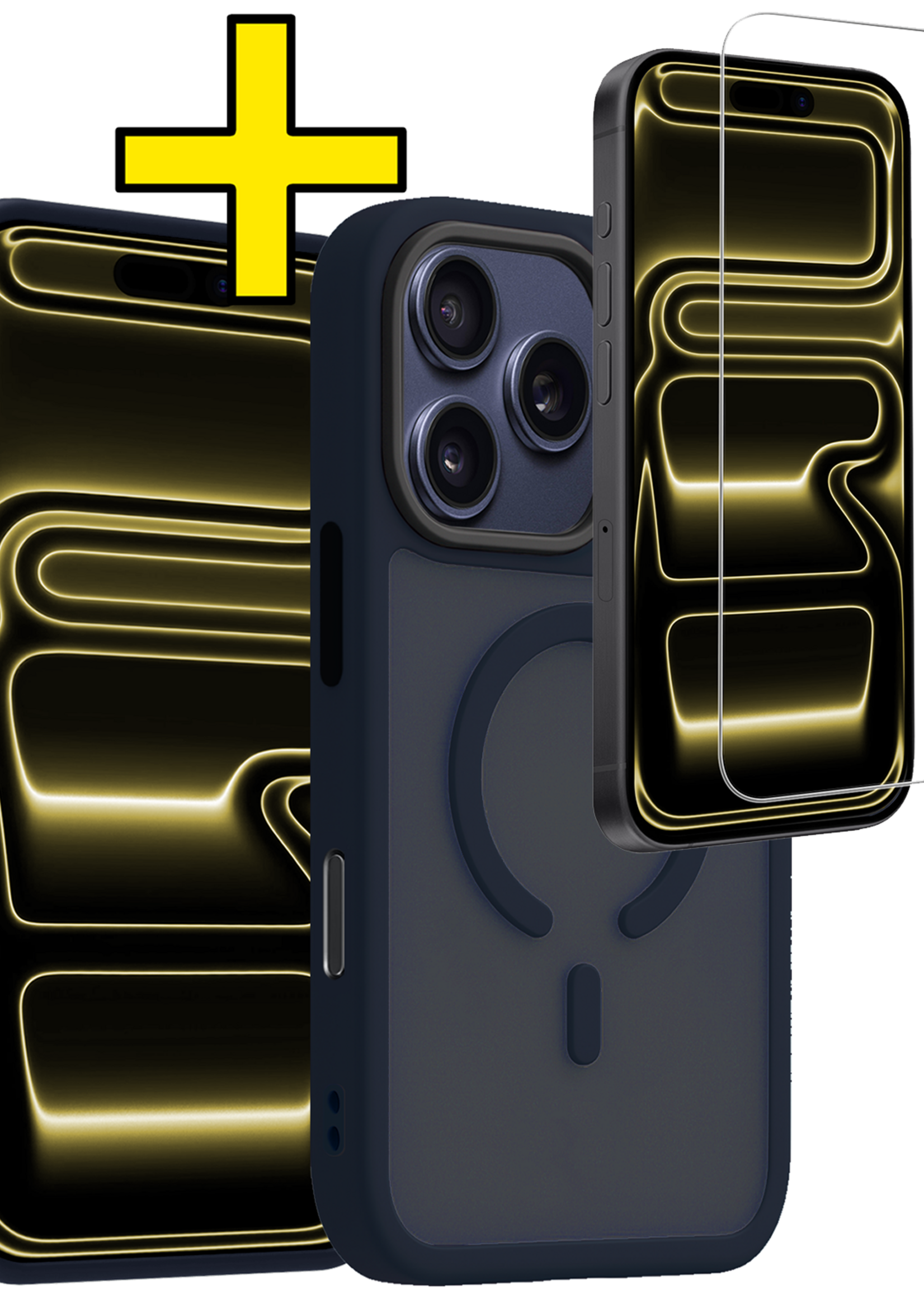 LUQ LUQ iPhone 17 Pro Max Magsafe Hoesje Donkerblauw Met Screenprotector