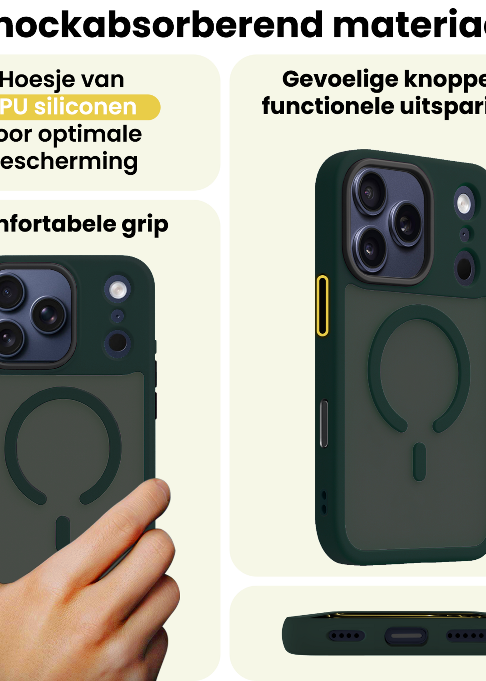 LUQ LUQ iPhone 17 Pro Max Magsafe Hoesje Donkergroen Met Screenprotector