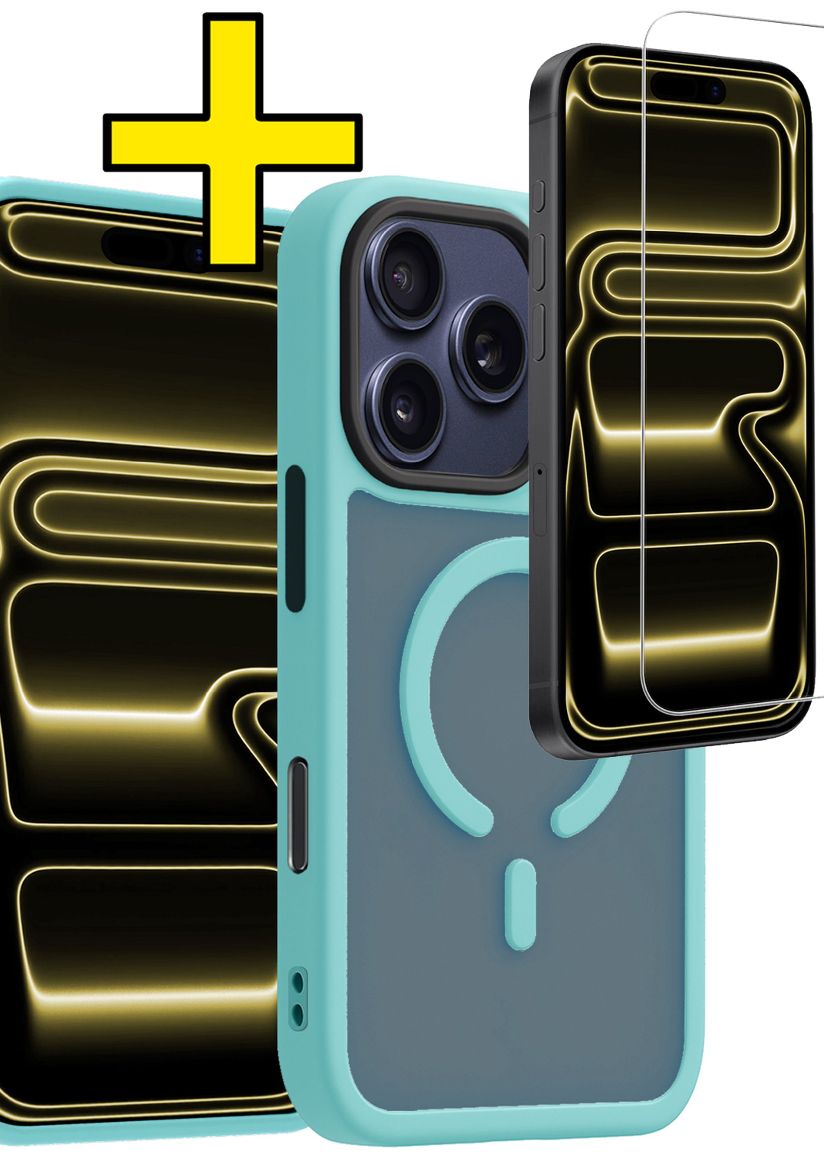 LUQ LUQ iPhone 17 Pro Max Magsafe Hoesje Lichtblauw Met Screenprotector