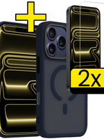 LUQ LUQ iPhone 17 Pro Max Magsafe Hoesje Donkerblauw Met 2x Screenprotector