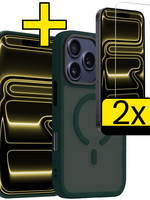 LUQ LUQ iPhone 17 Pro Max Magsafe Hoesje Donkergroen Met 2x Screenprotector