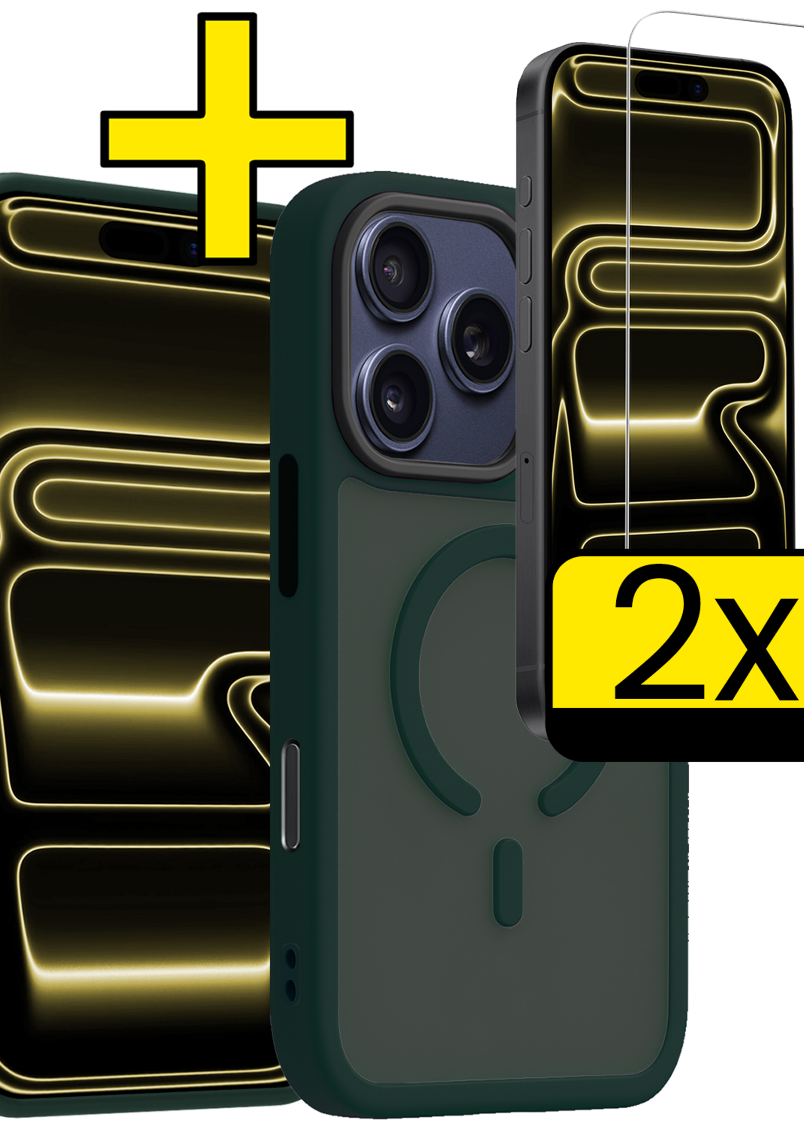 LUQ LUQ iPhone 17 Pro Max Magsafe Hoesje Donkergroen Met 2x Screenprotector