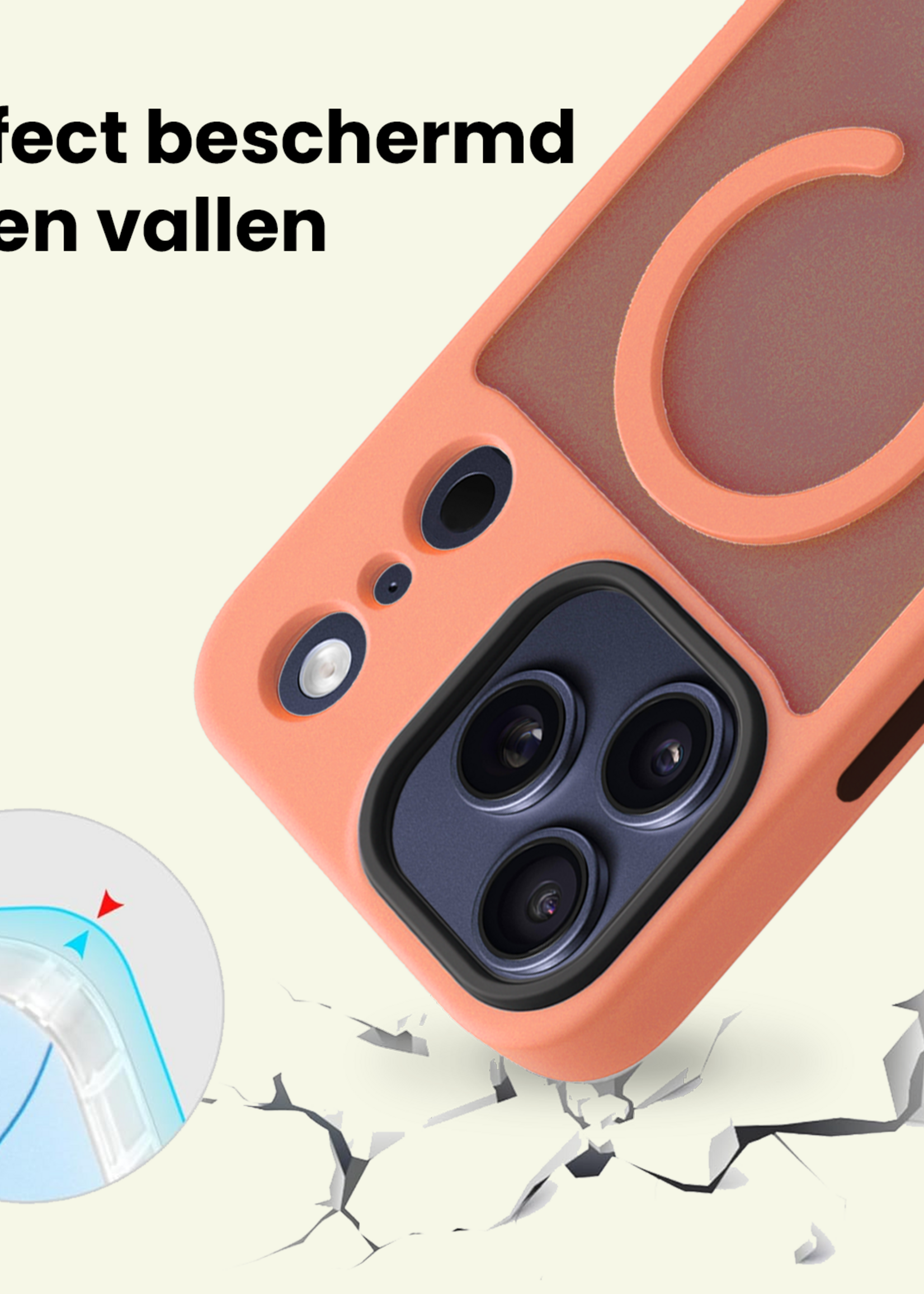 LUQ LUQ iPhone 17 Pro Max Magsafe Hoesje Perzik Met 2x Screenprotector