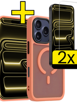 LUQ LUQ iPhone 17 Pro Max Magsafe Hoesje Perzik Met 2x Screenprotector