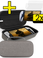 LUQ LUQ Sony PlayStation Portal Remote Player Hoesje Handvat Met 2x Screenprotector - Grijs