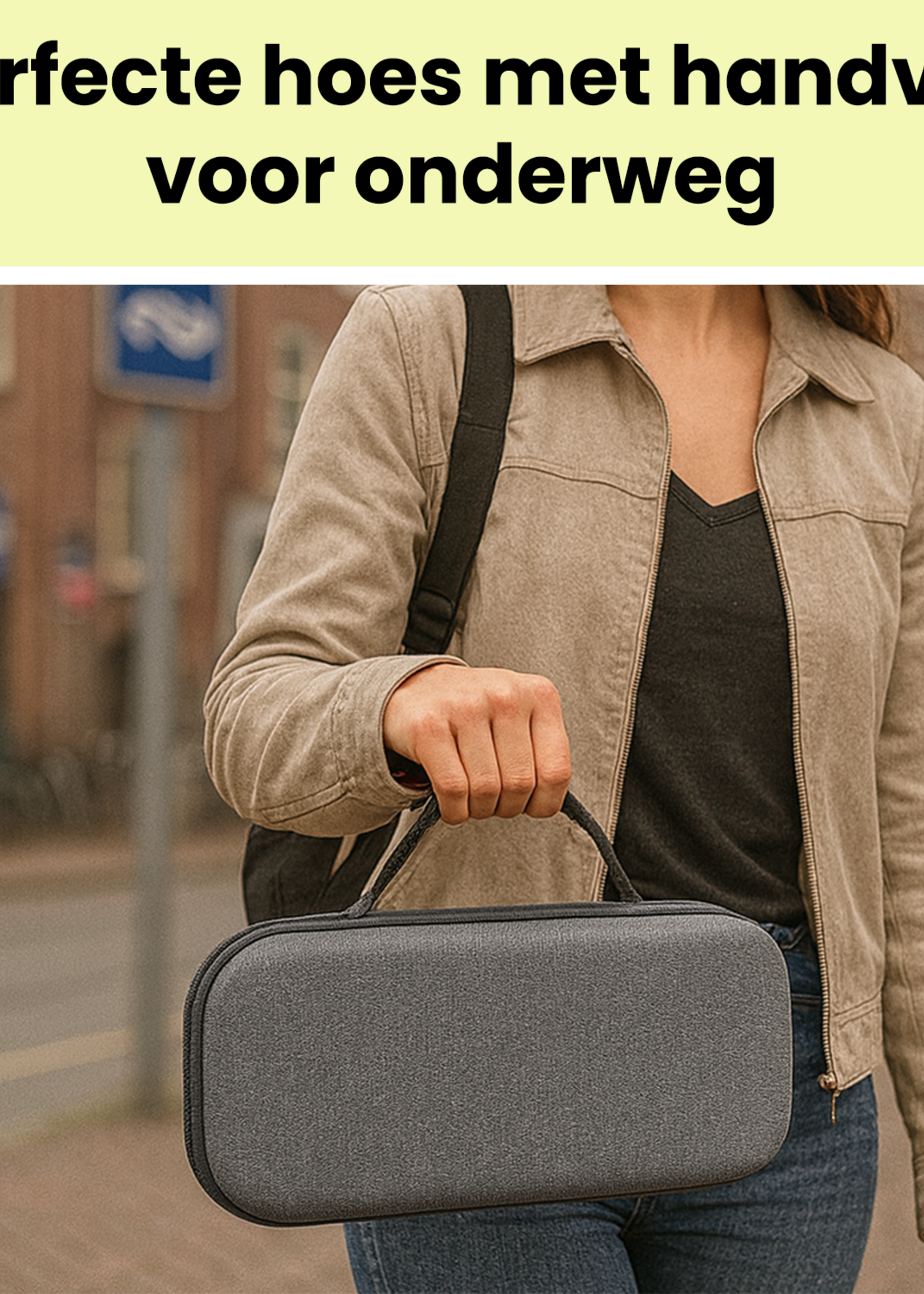 LUQ LUQ Sony PlayStation Portal Remote Player Hoesje Handvat Met 2x Screenprotector - Grijs