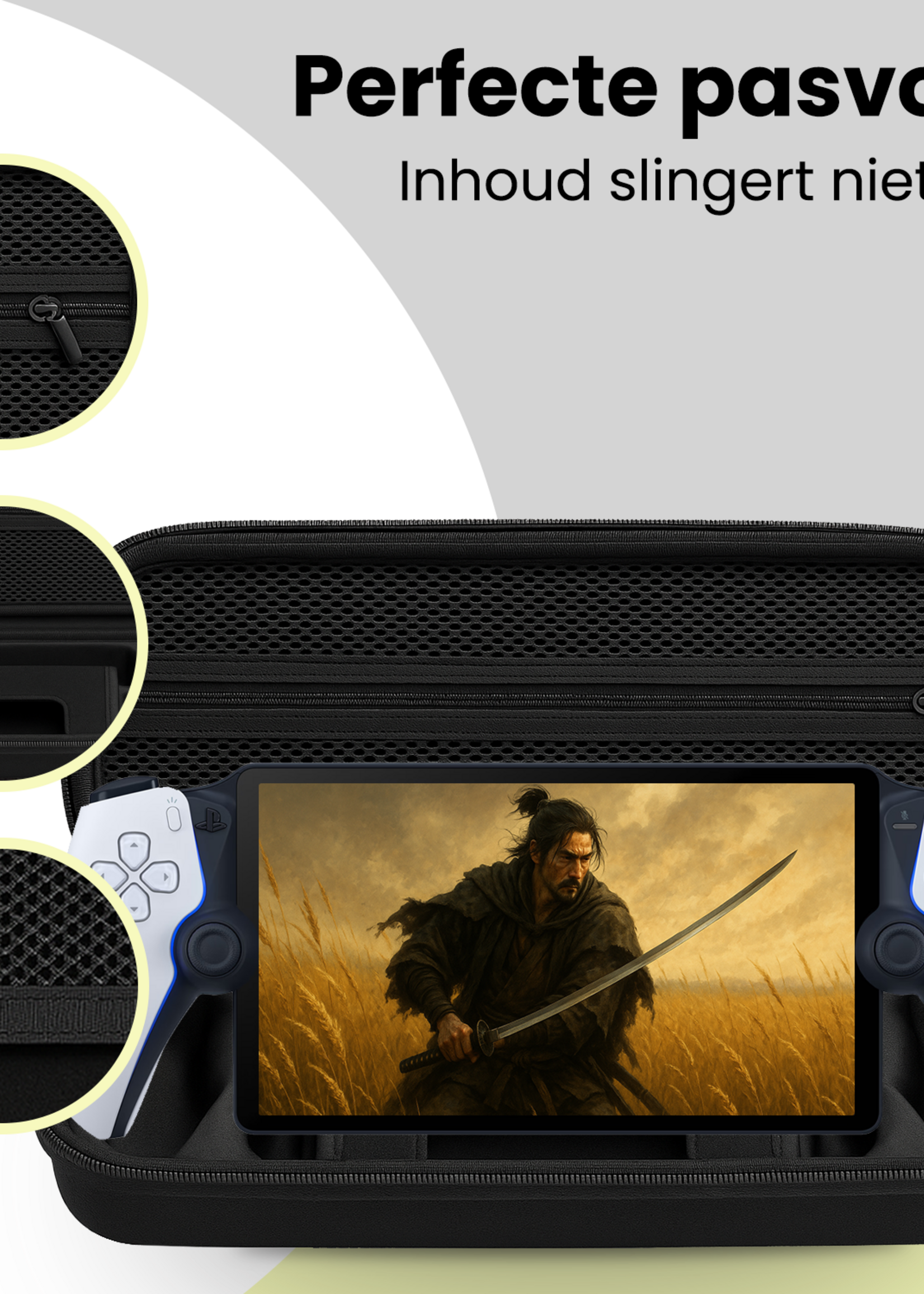 LUQ LUQ Hoesje Handvat Sony PlayStation Portal Remote Player - Zwart