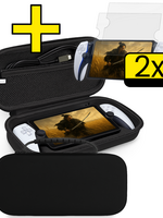 LUQ LUQ Sony PlayStation Portal Remote Player Hoesje Handvat Met 2x Screenprotector - Zwart