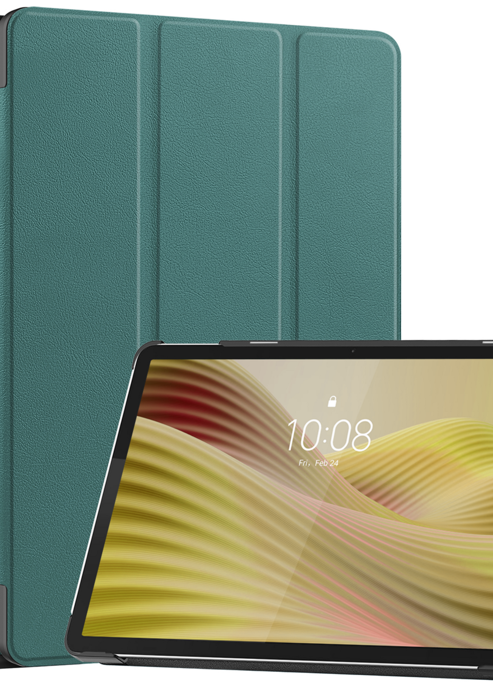 LUQ LUQ Lenovo Tab 10.1 inch Hoesje - Donkergroen