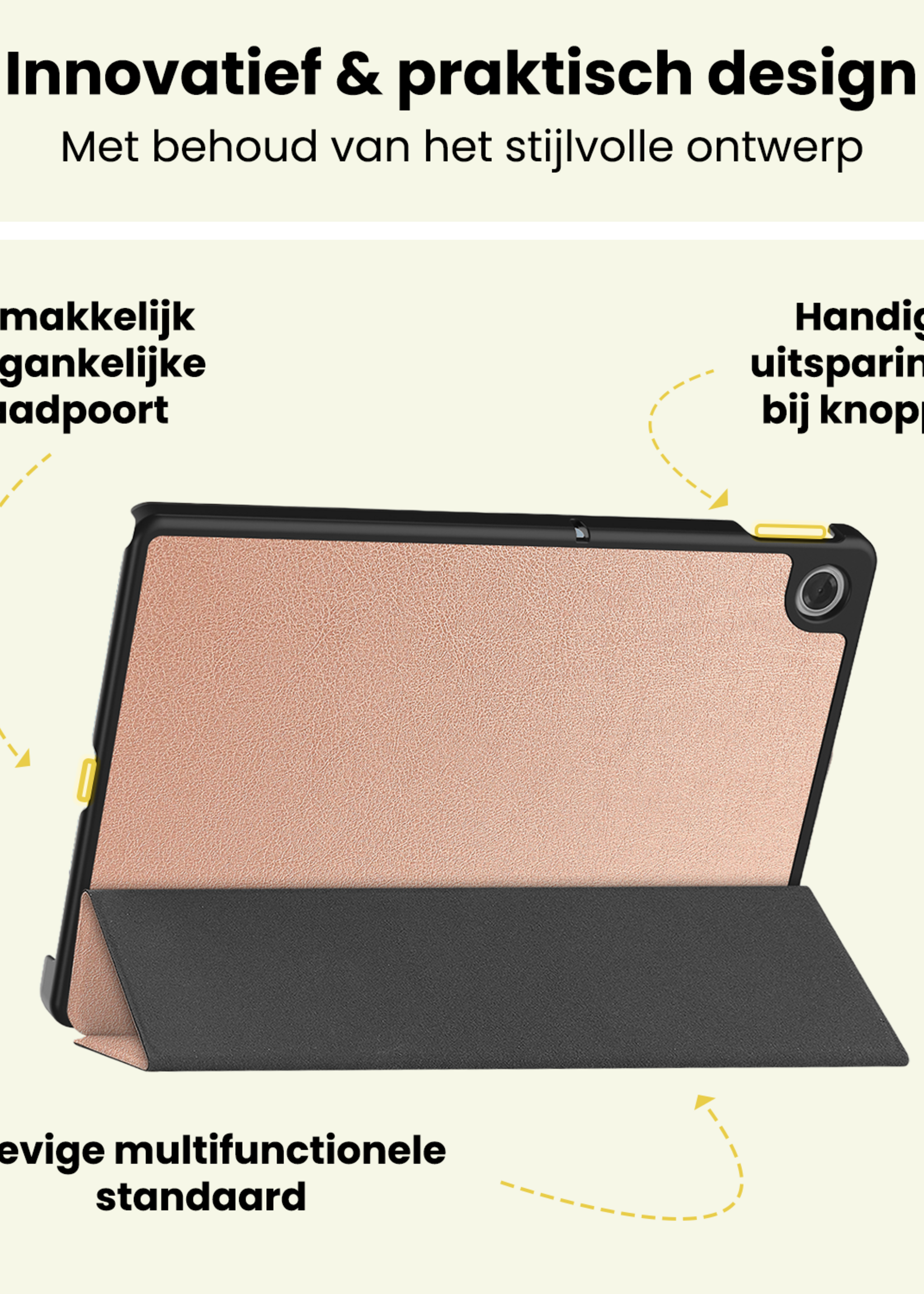 LUQ LUQ Lenovo Tab 10.1 inch Hoesje - Rose Goud