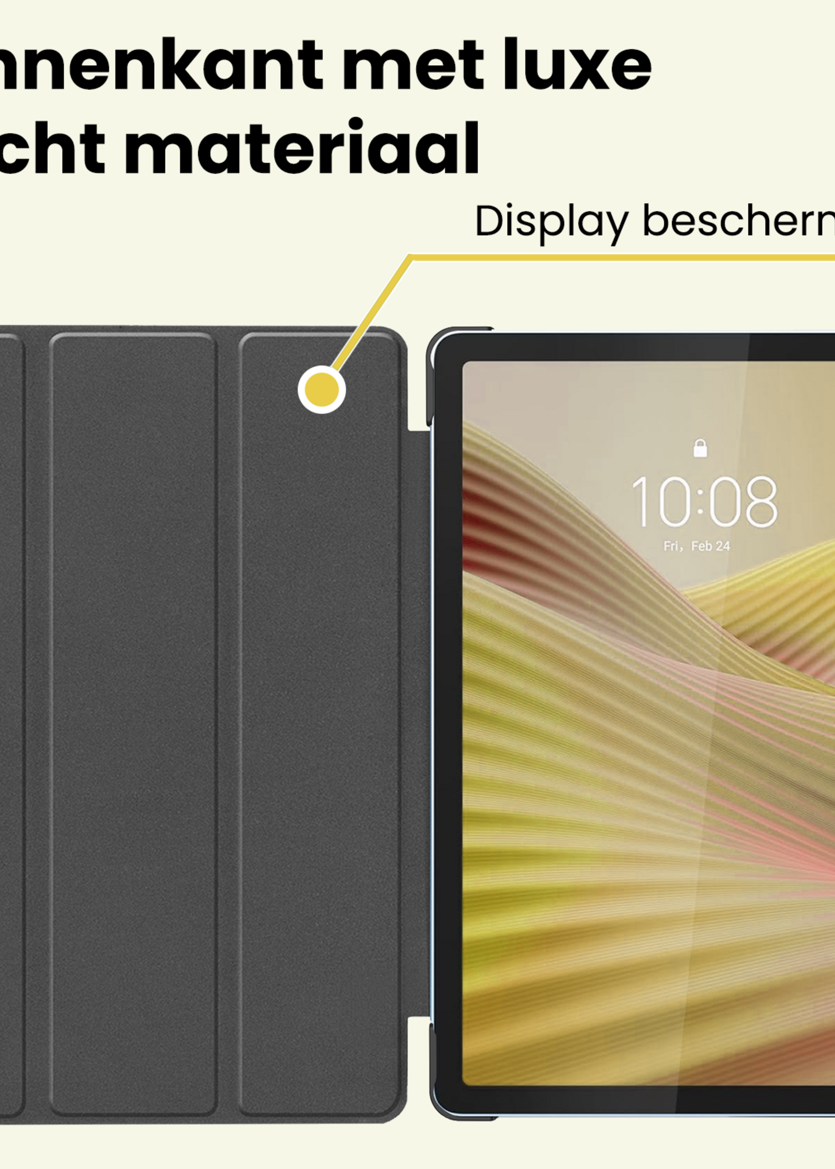 LUQ LUQ Lenovo Tab 10.1 inch Hoesje Met Screenprotector - Donkerblauw