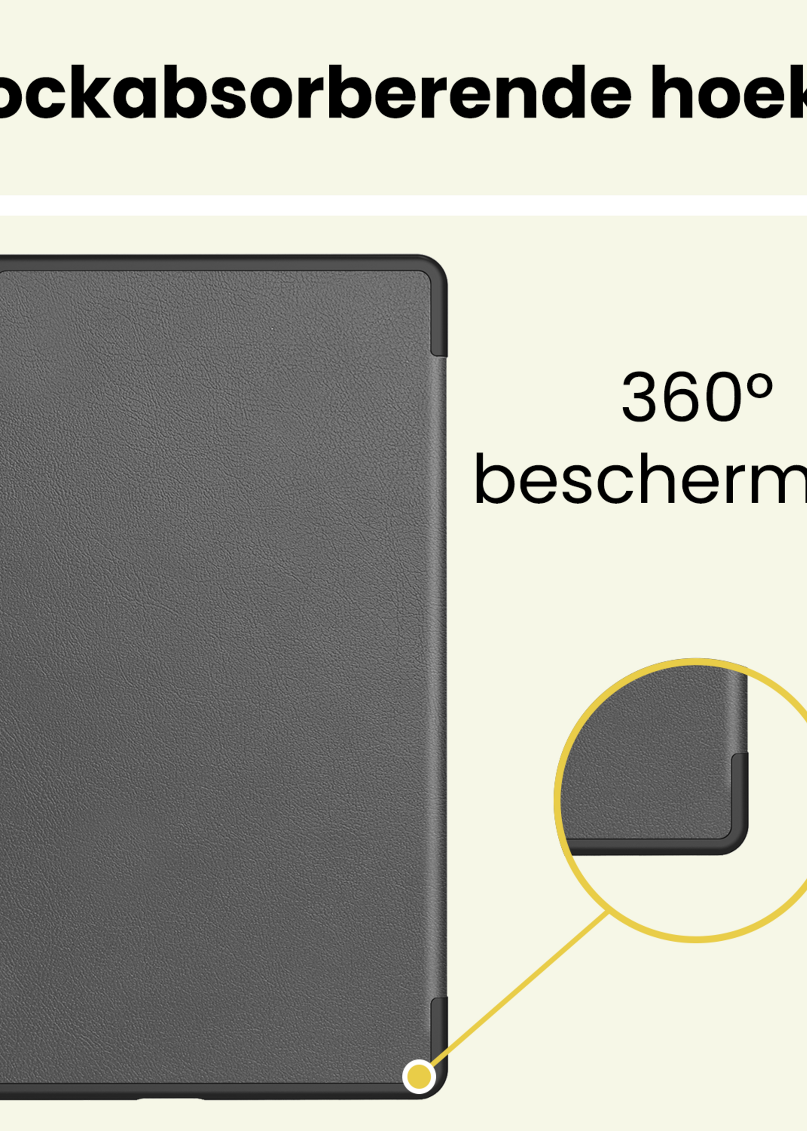 LUQ LUQ Lenovo Tab 10.1 inch Hoesje Met Screenprotector - Grijs