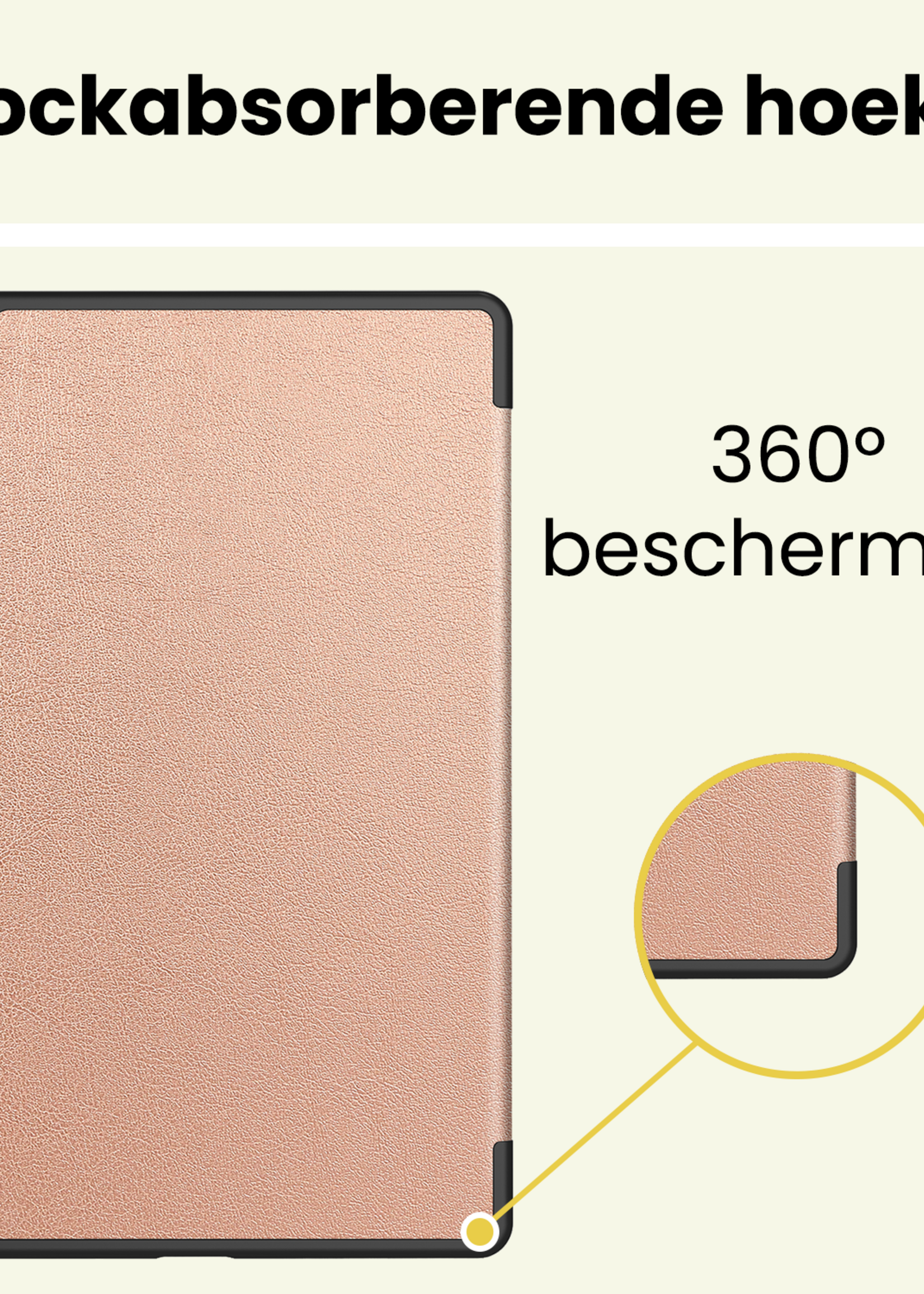 LUQ LUQ Lenovo Tab 10.1 inch Hoesje Met Screenprotector - Rose Goud