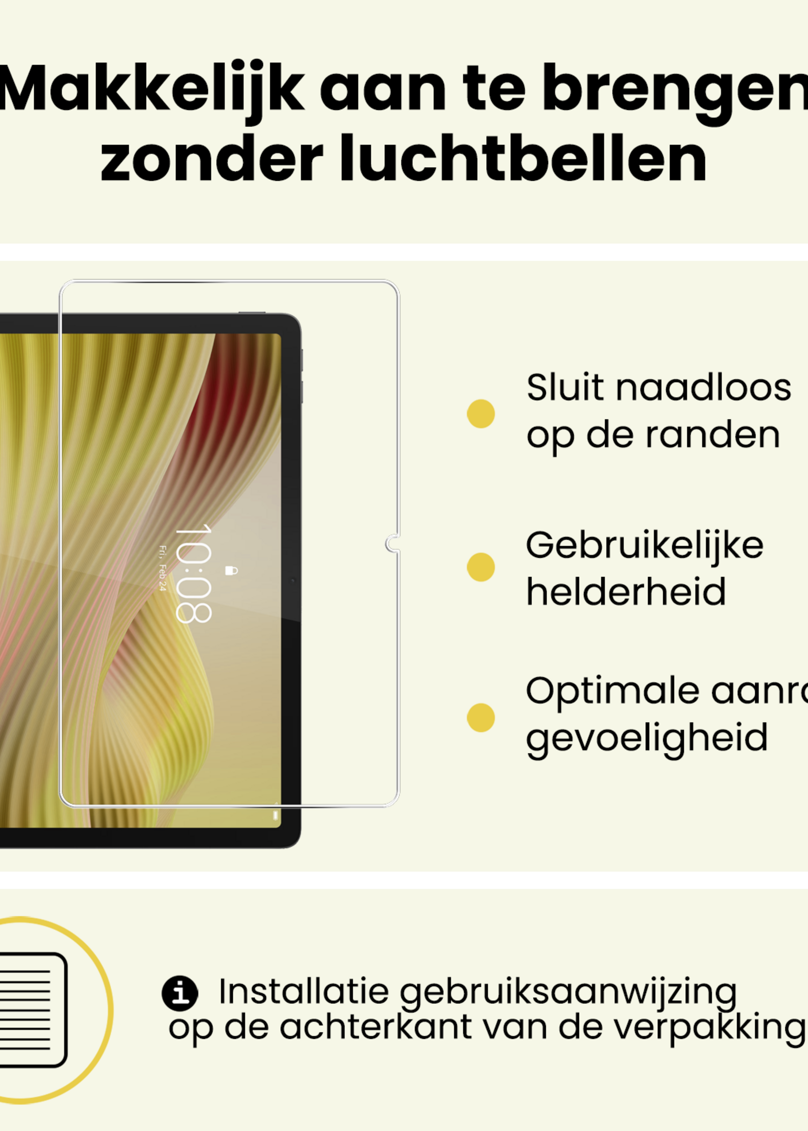 LUQ LUQ Lenovo Tab 10.1 inch Hoesje Met Screenprotector - Zwart